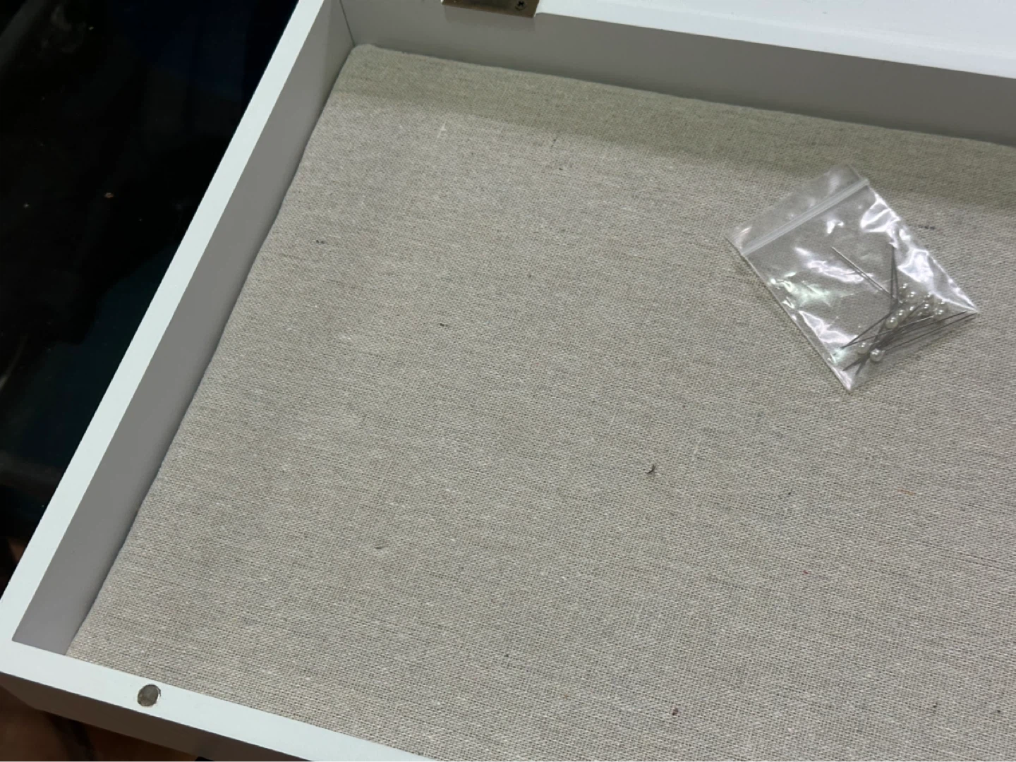 White Shadow Box Frame with Pins - photo 4