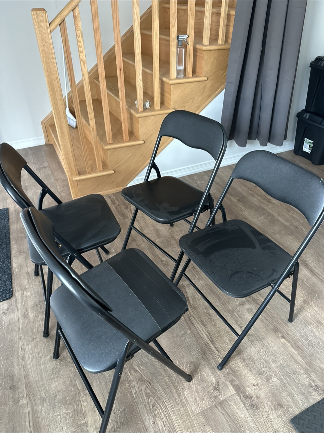 Set of 4 Black Folding Chairs - photo 2