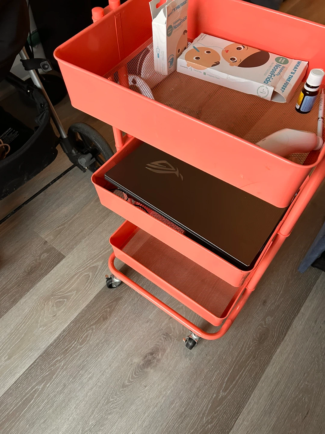 Salmon Pink 3-Tier Storage Cart - photo 3