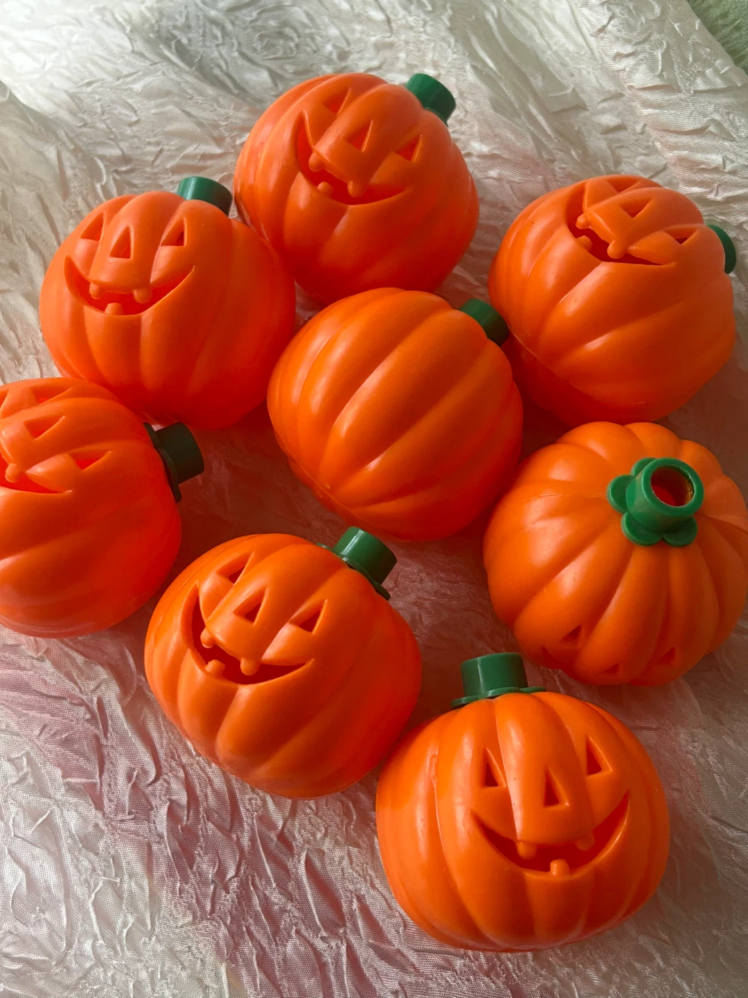Lot of 8 Orange Jack-o'-lantern String Light Covers