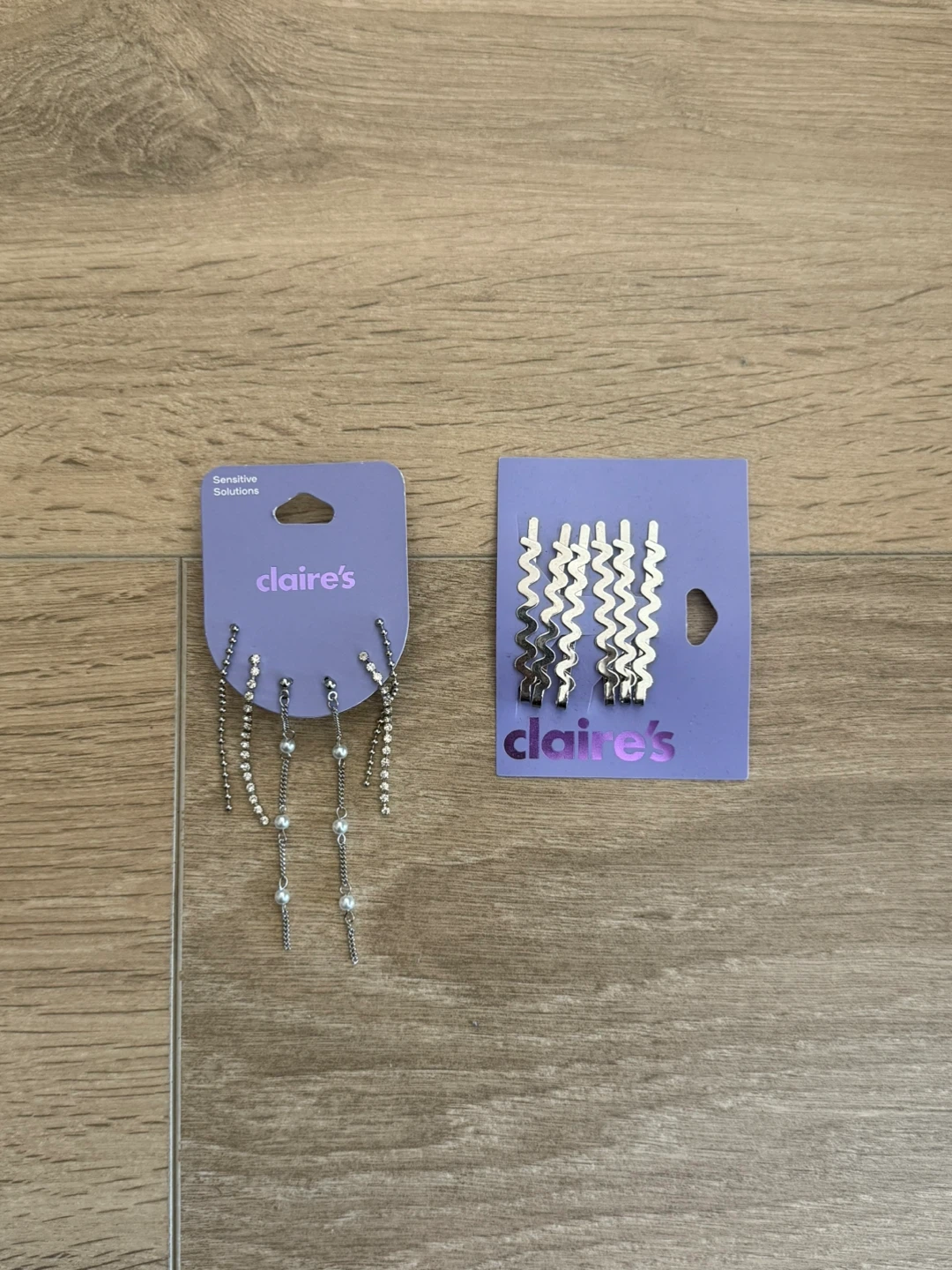 Claire's Silver Dangle Earrings & Hair Pins Set - photo 2