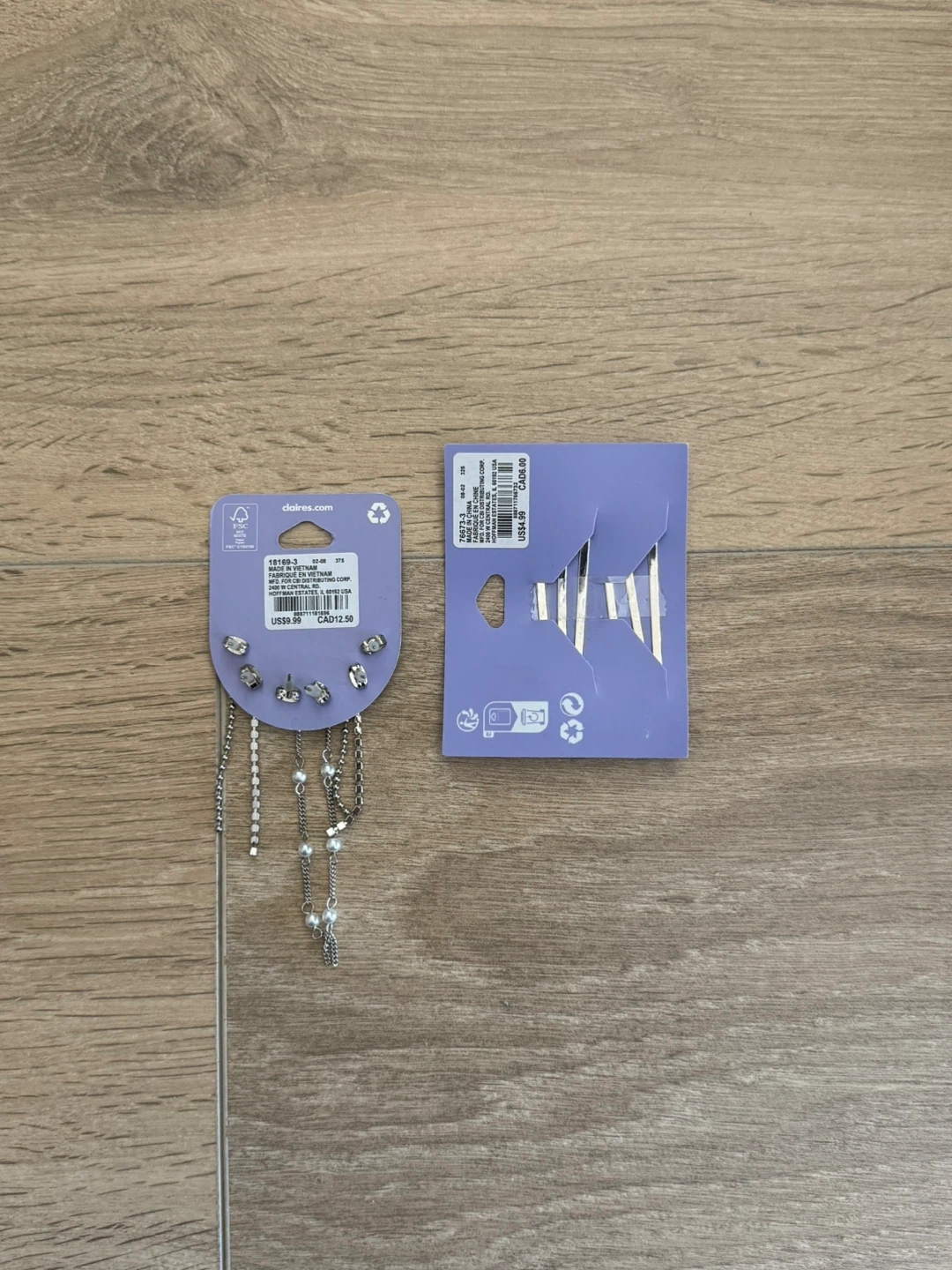 Claire's Silver Dangle Earrings & Hair Pins Set - photo 4