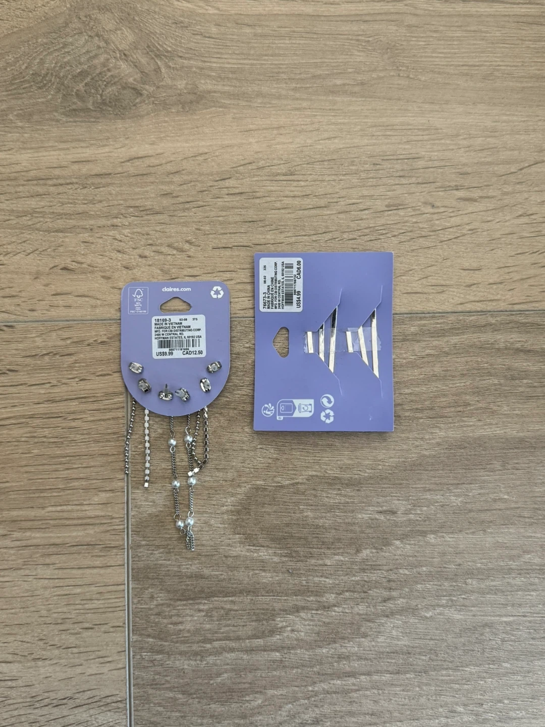 Claire's Silver Dangle Earrings & Hair Pins Set - photo 3