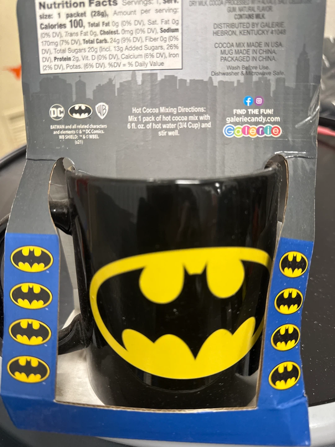 Batman Hot Chocolate Mug with Cocoa Mix