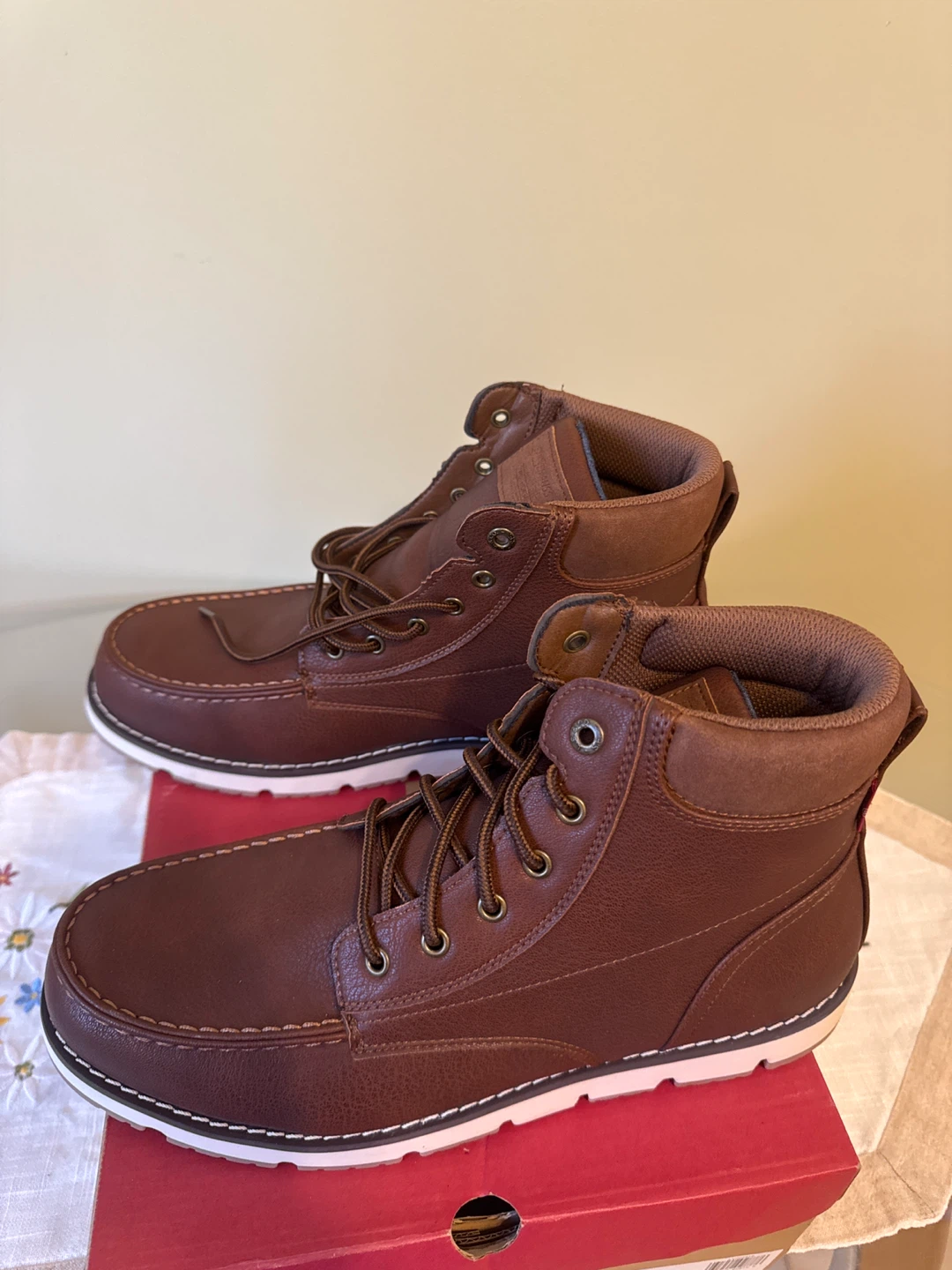 Levi's Men's Dean Lace-Up Boots - Size 12M Brown - photo 3