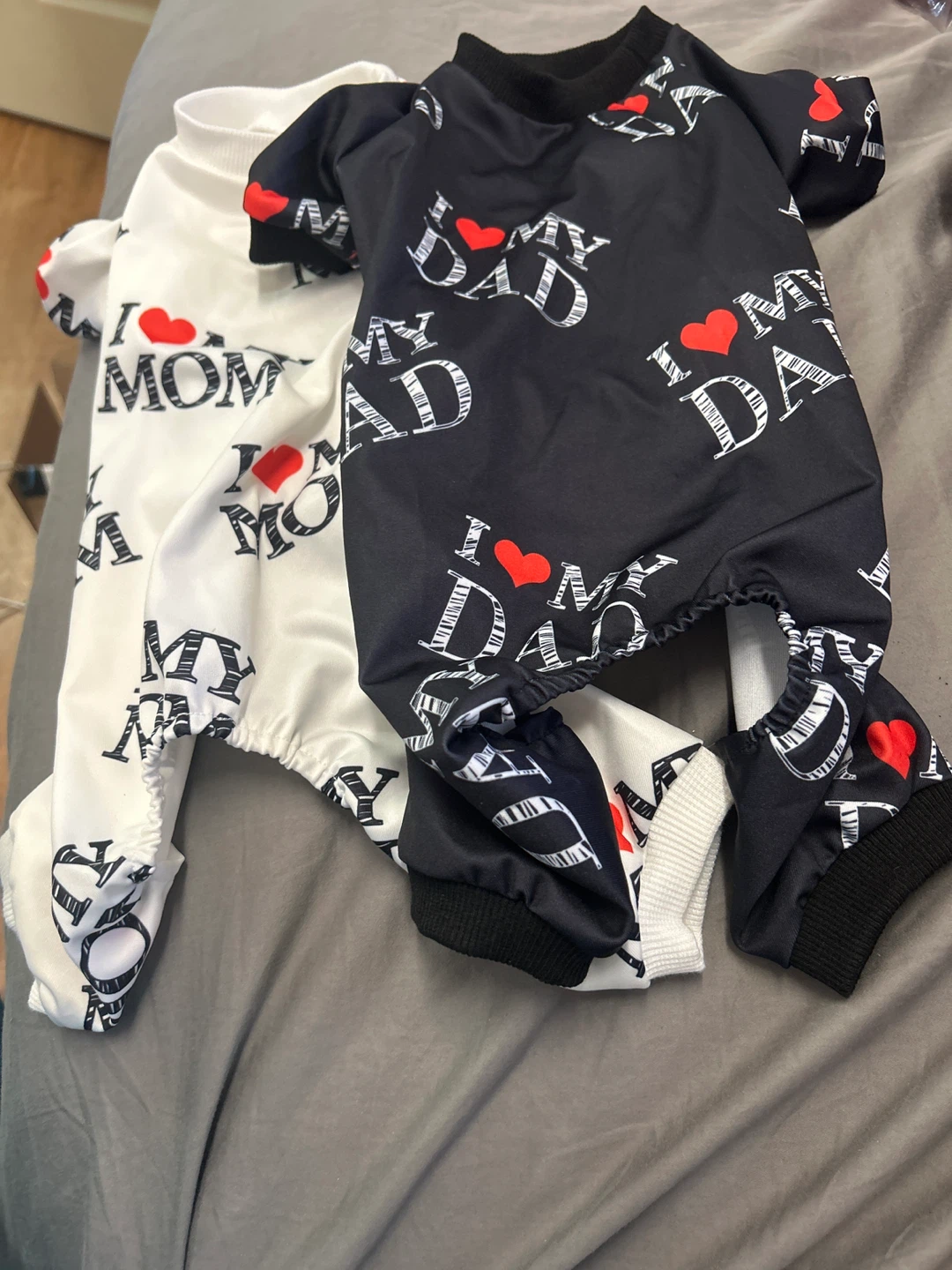Dog Pajamas "I Love My Mom/Dad" Set