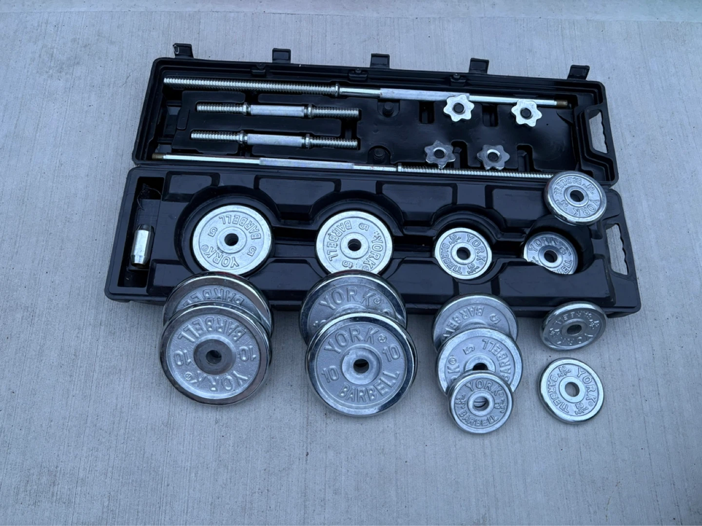 York 110lb Adjustable Chrome Barbell and Dumbbell Set - photo 2