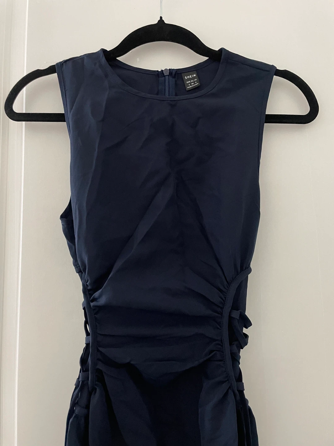 SHEIN Navy Ruched Maxi Sleeveless Dress - photo 2
