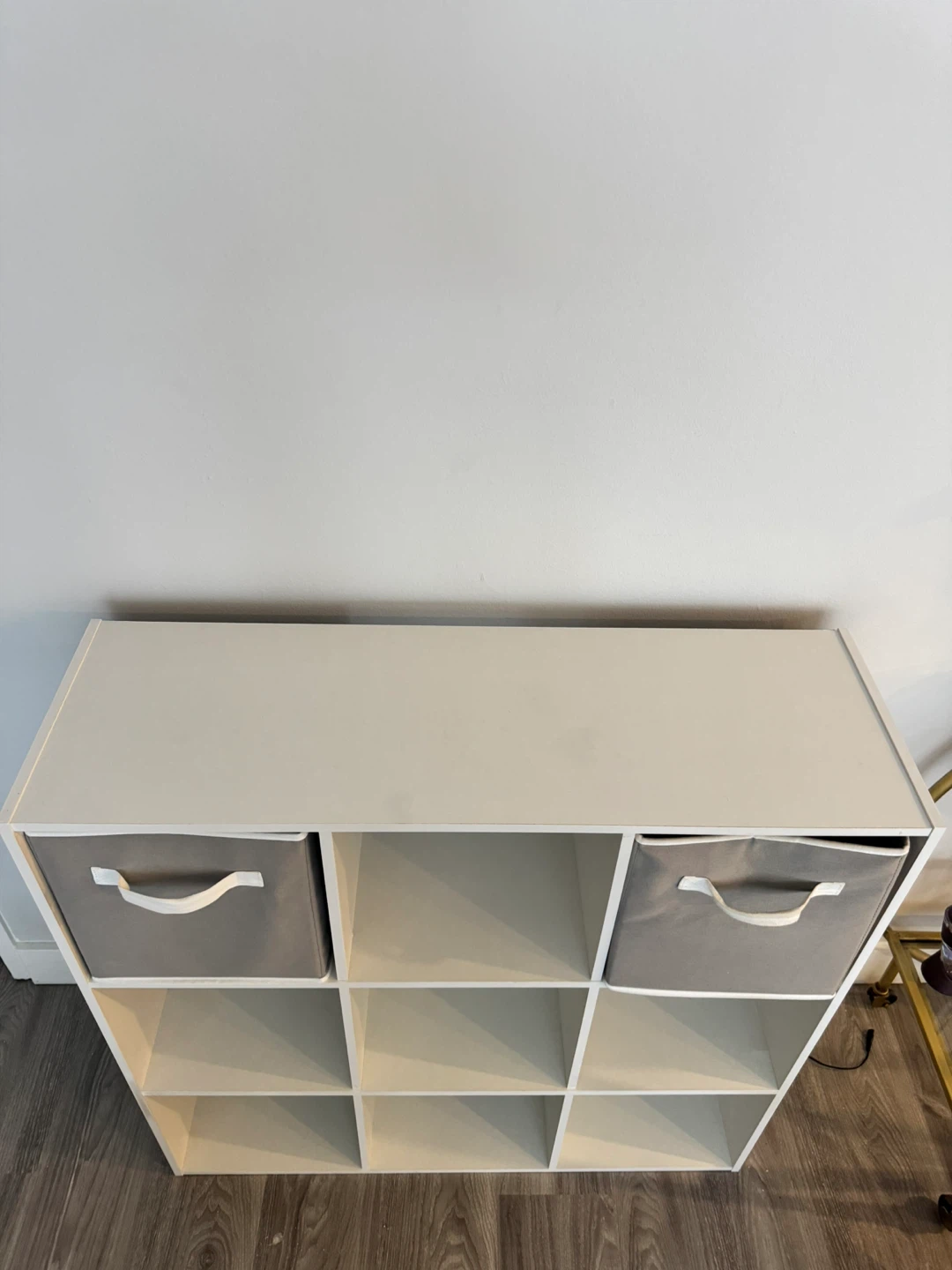 9-Cube Storage Organizer with 2 Grey Bins - photo 2