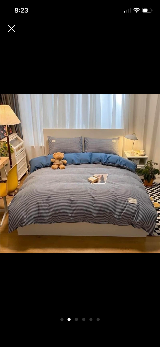 Blue Striped Duvet Cover Set