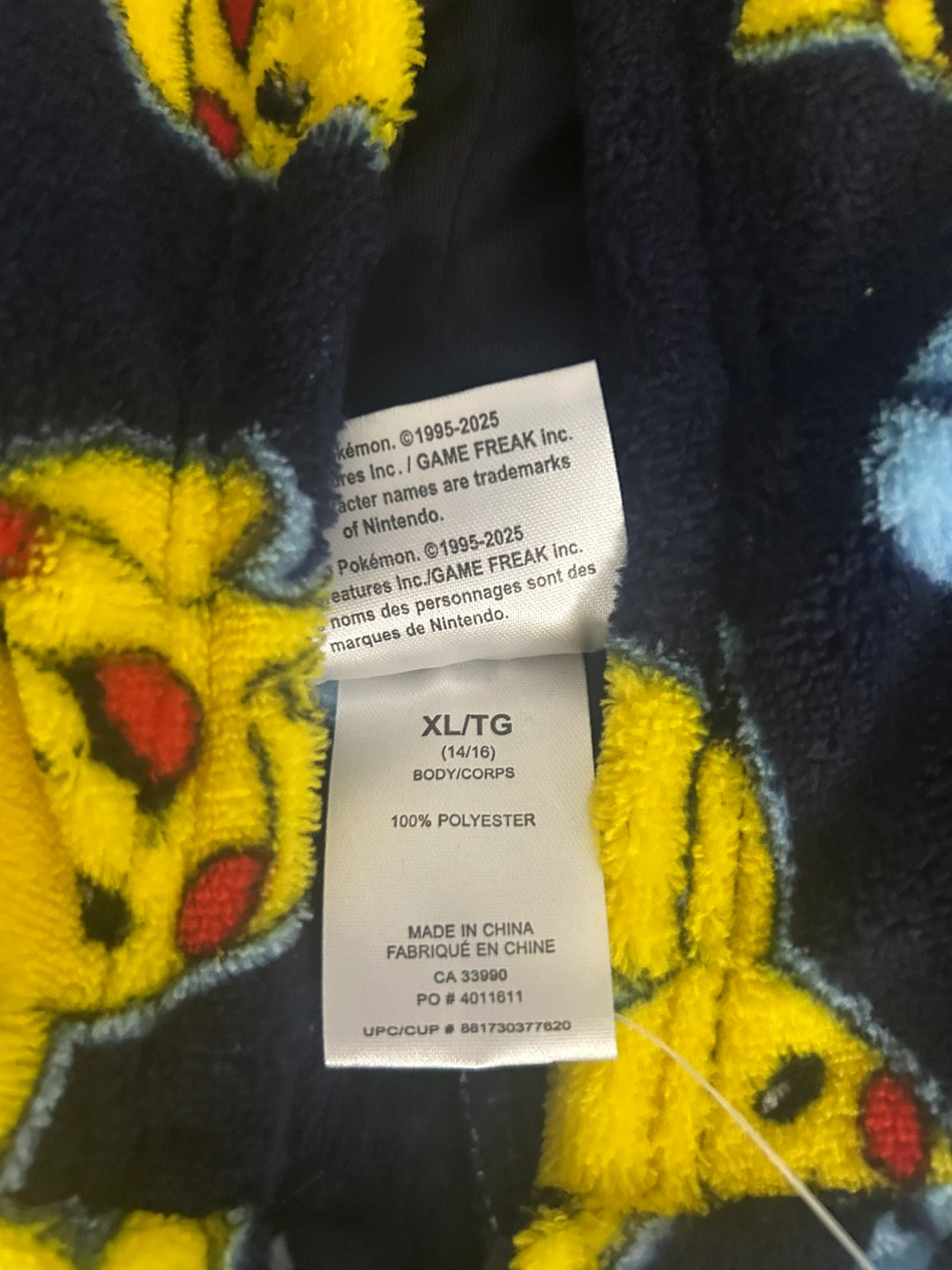 Pokemon Pikachu Fleece Onesie Pajamas XL - photo 2