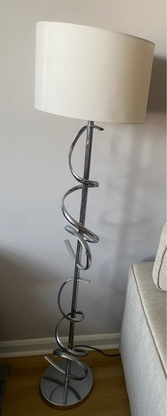 Modern Spiral Floor Lamp with White Shade