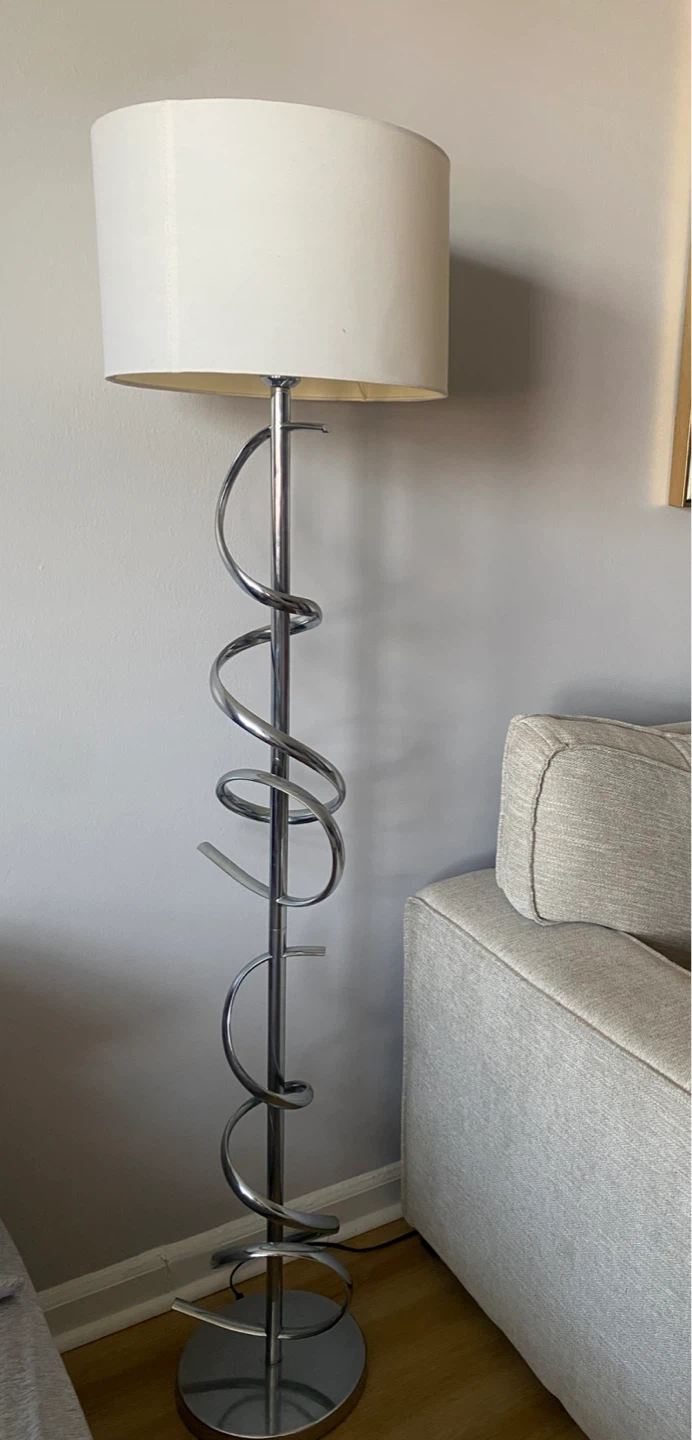 Modern Spiral Floor Lamp with White Shade - photo 2