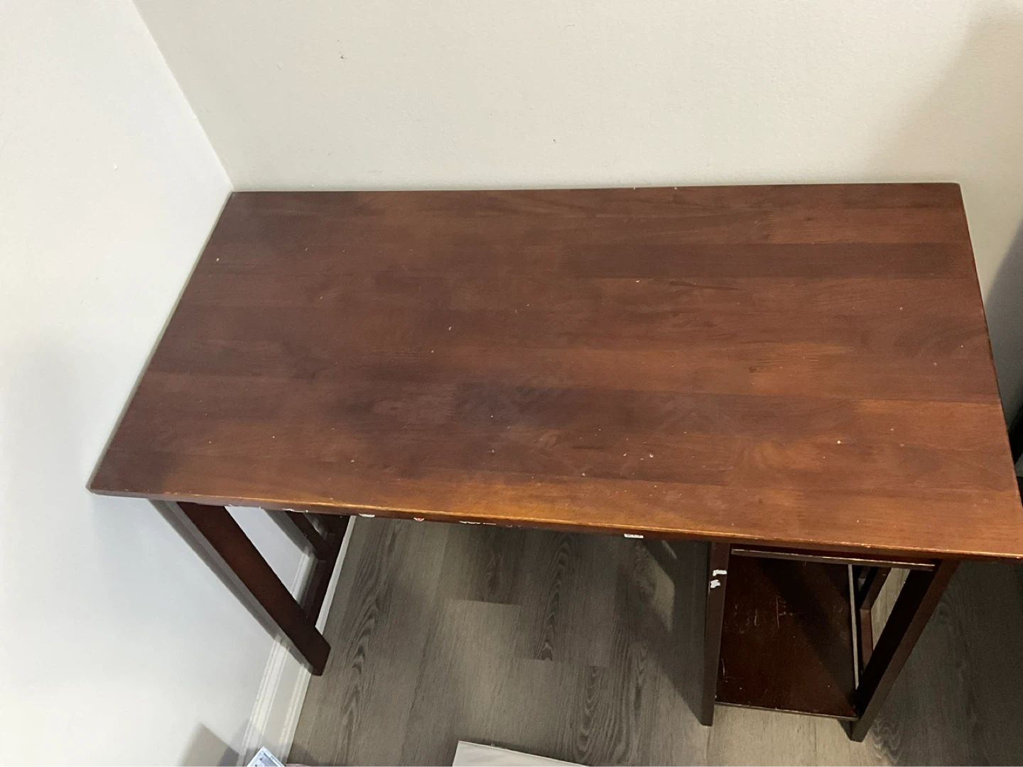 Foldable Wooden Desk with Keyboard Tray - photo 2