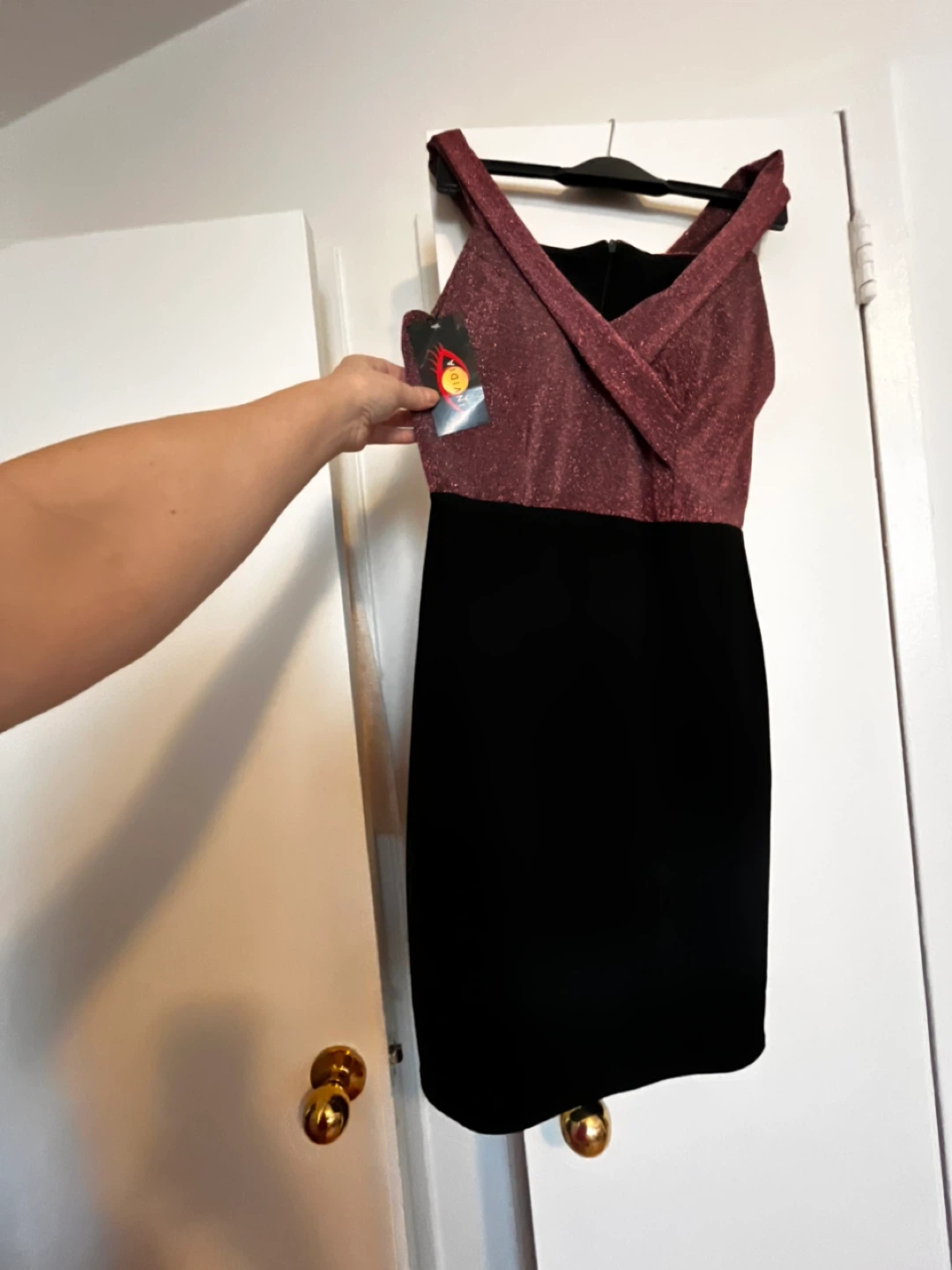 Sparkly rose gold and black party dress Small size