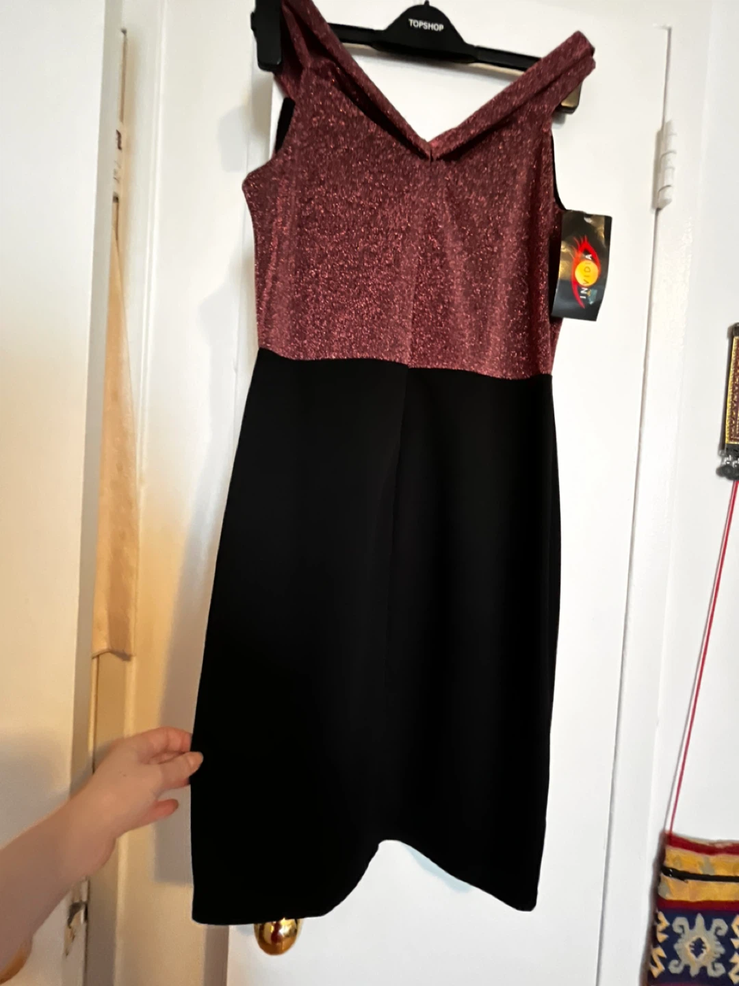 Sparkly rose gold and black party dress Small size - photo 3