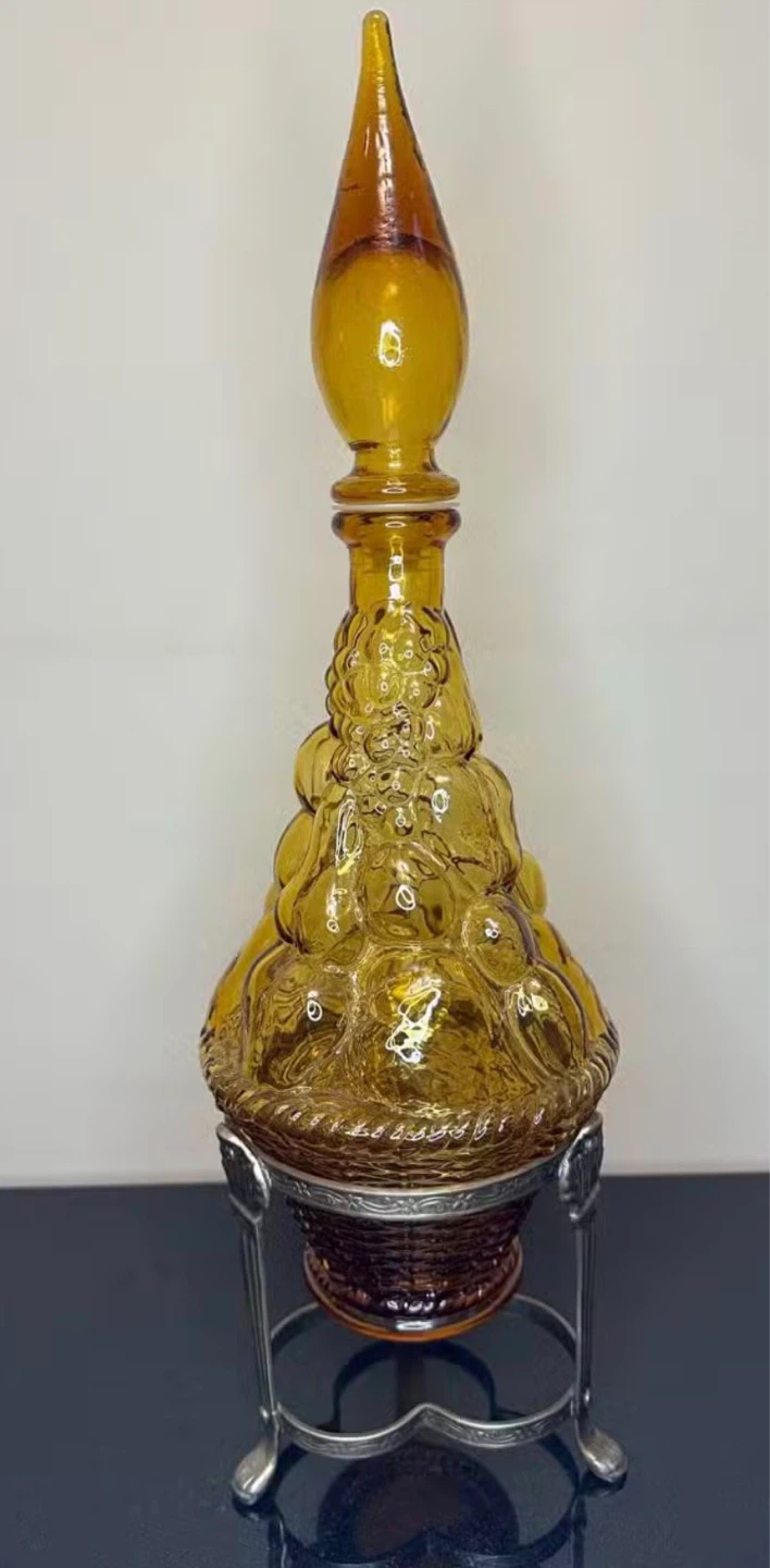 Amber Glass Decanter with Stopper