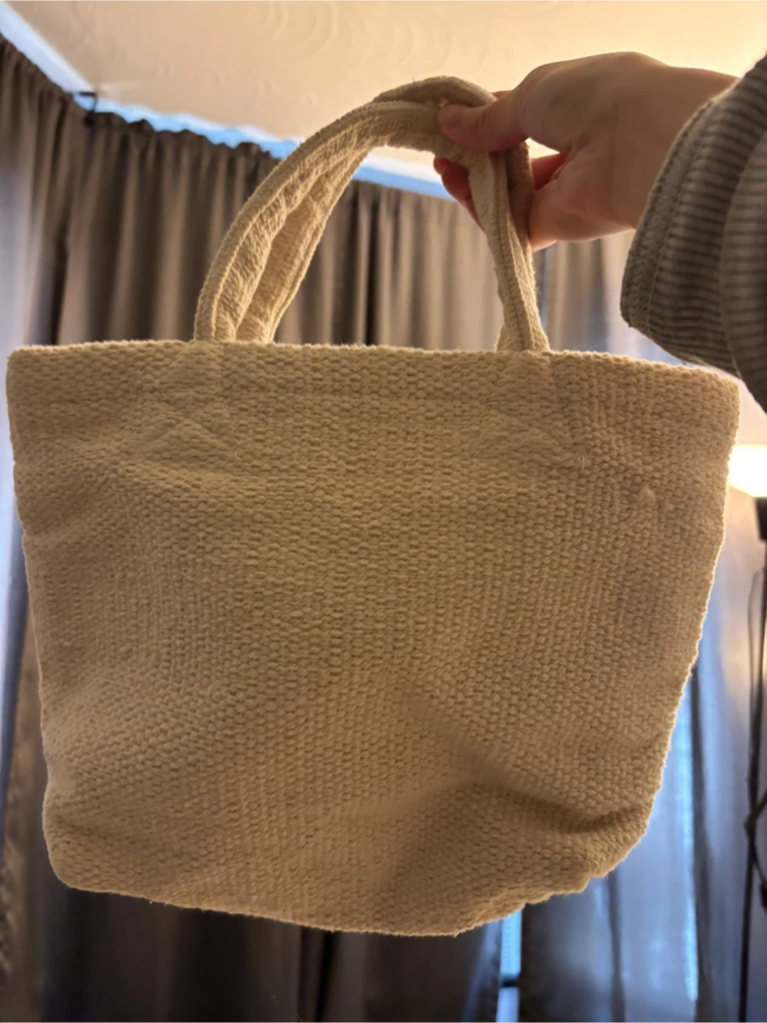 Small Cream Canvas Tote Bag
