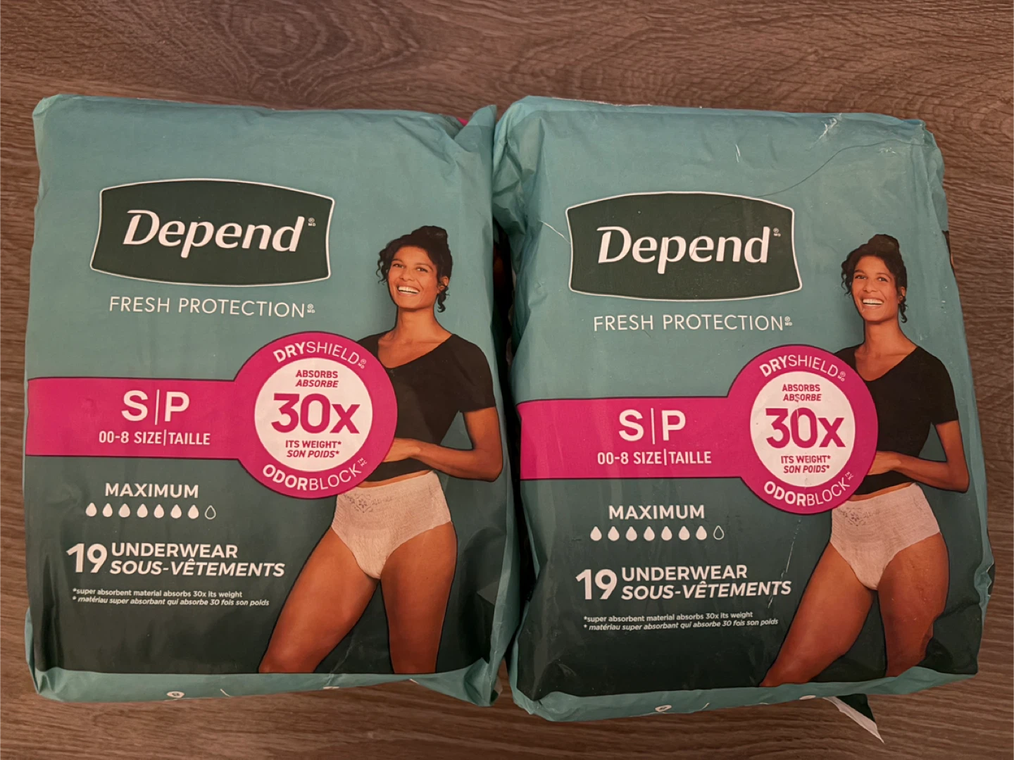 Depend Fresh Protection Underwear - 2 packs of 19