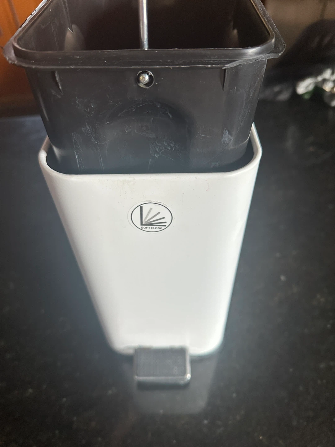 White Pedal Bin with Soft Close Lid - photo 2