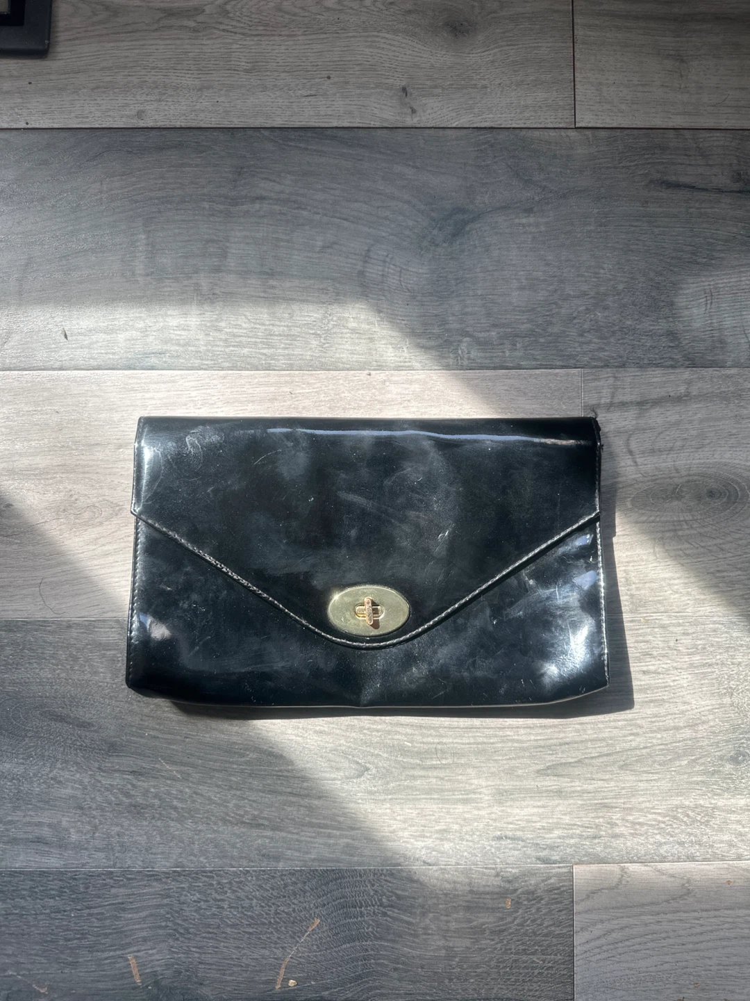 Black Patent Clutch Purse