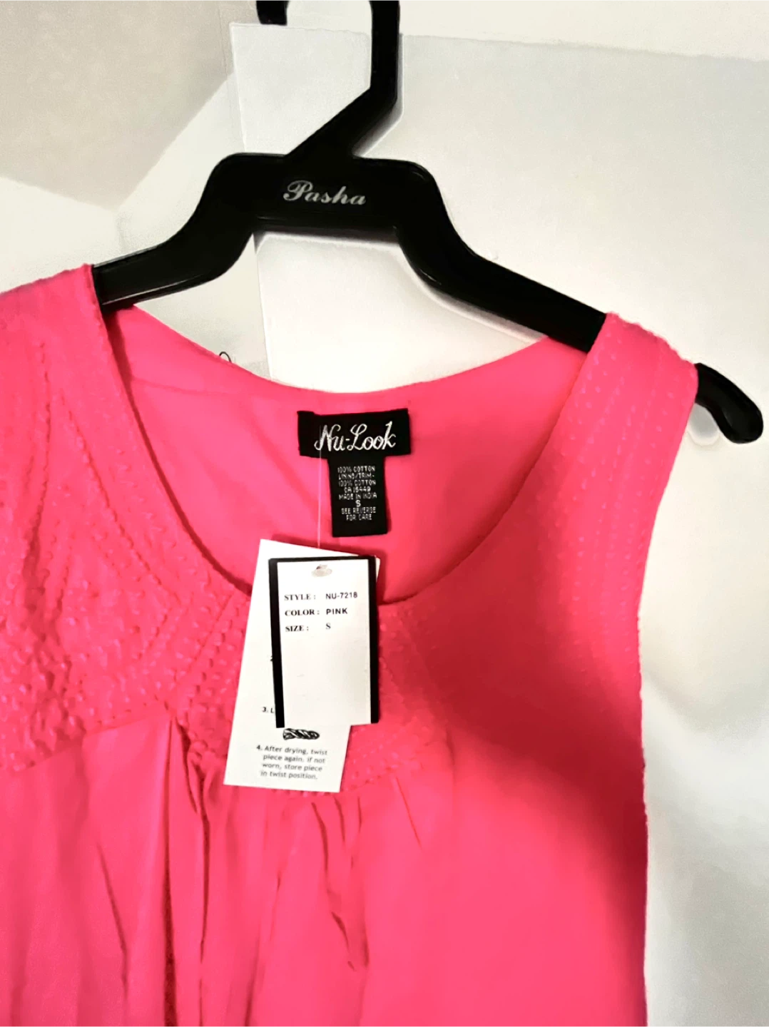 Brand New Pink 100% Cotton Dress Size S - photo 5