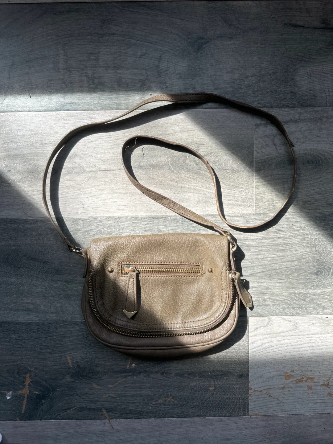 Brown Faux Leather Crossbody Purse