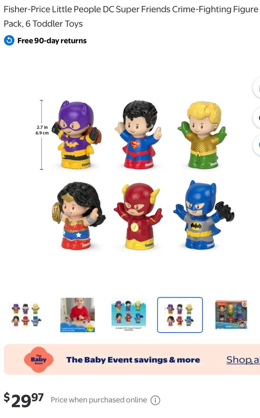 Fisher-Price Little People DC Super Friends 6 Figure Pack - photo 2