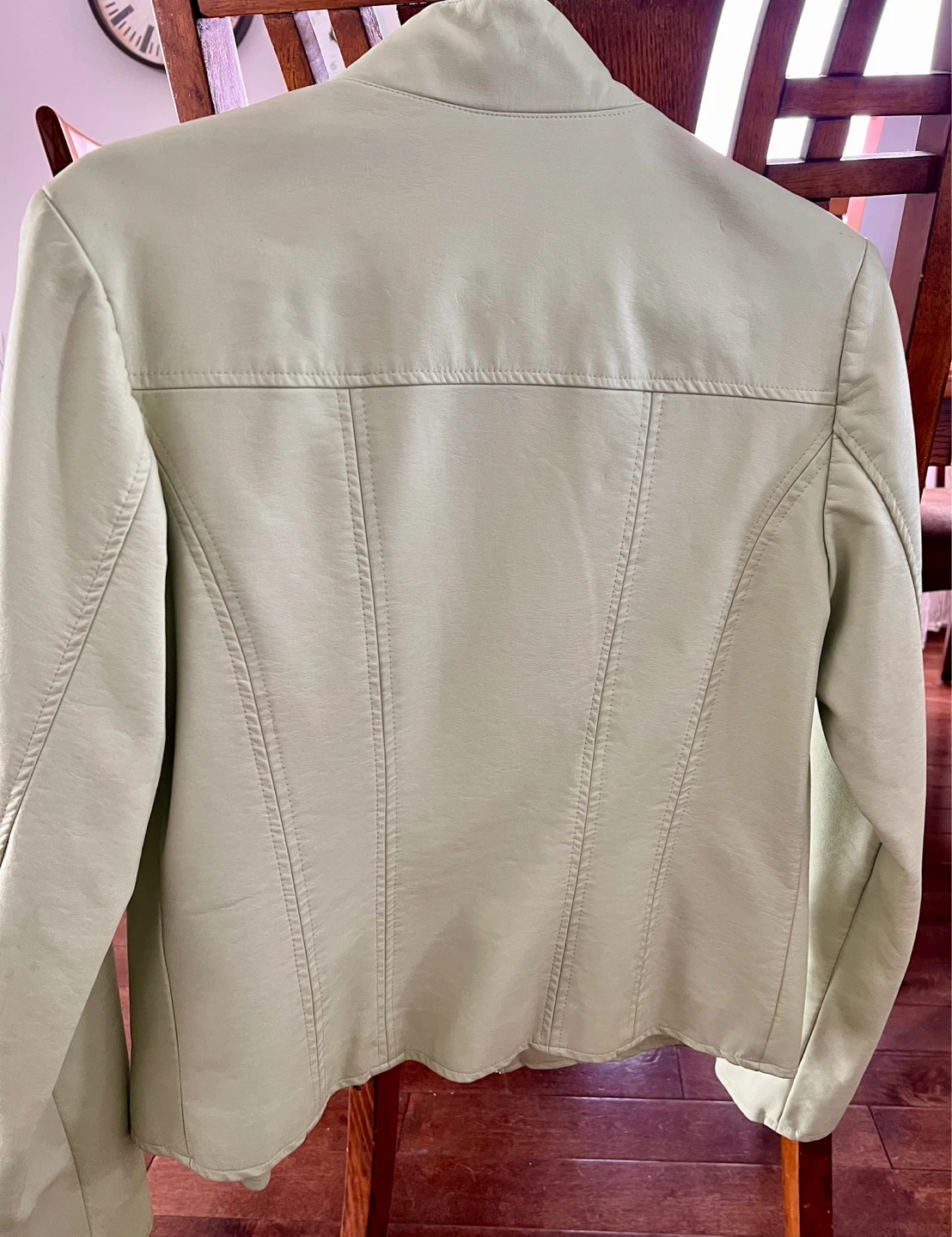 Northern Reflections Light Green Faux Leather Jacket - photo 2