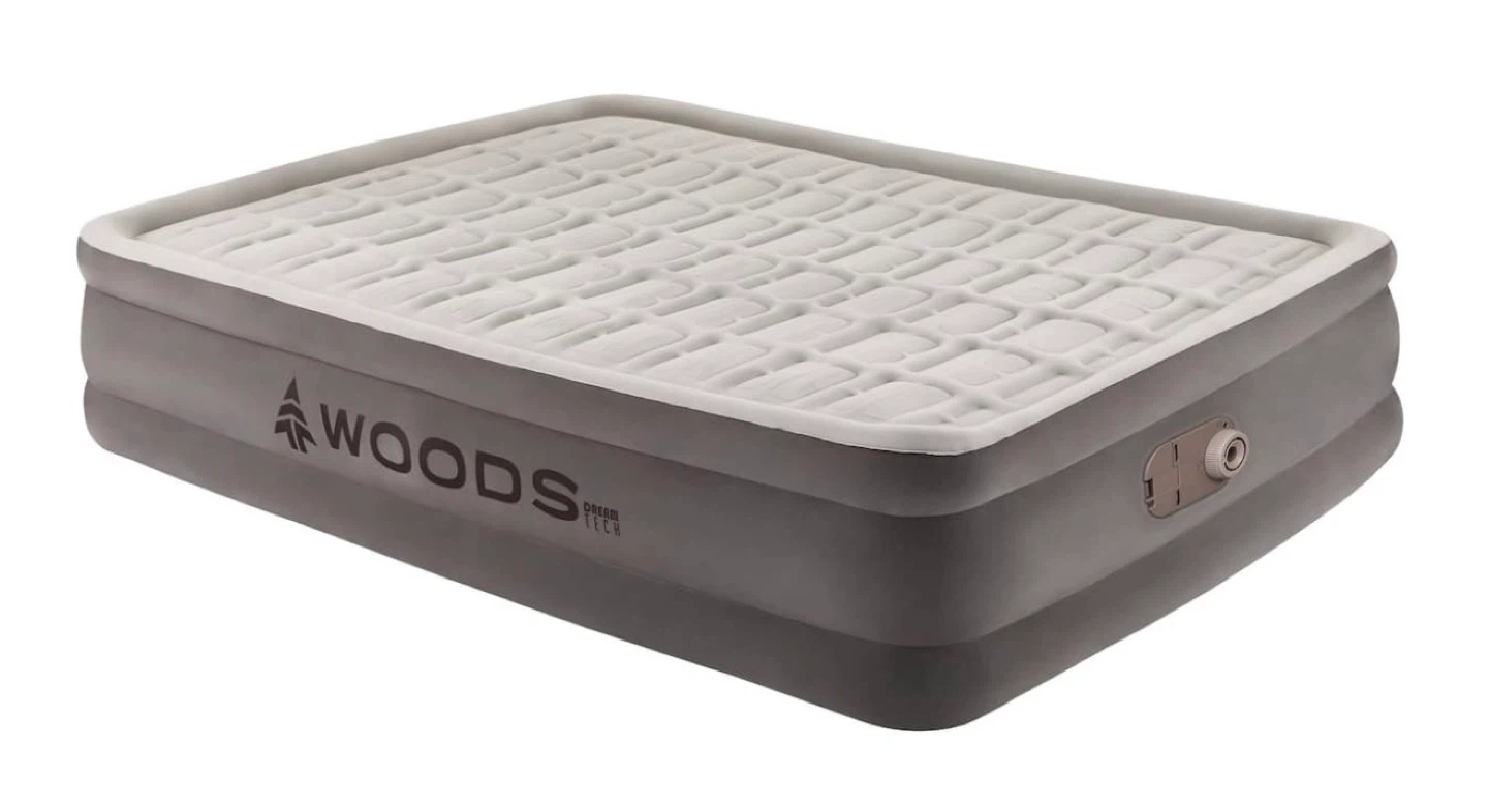 Woods Double-High Queen Air Mattress with Built-In 120V Pump