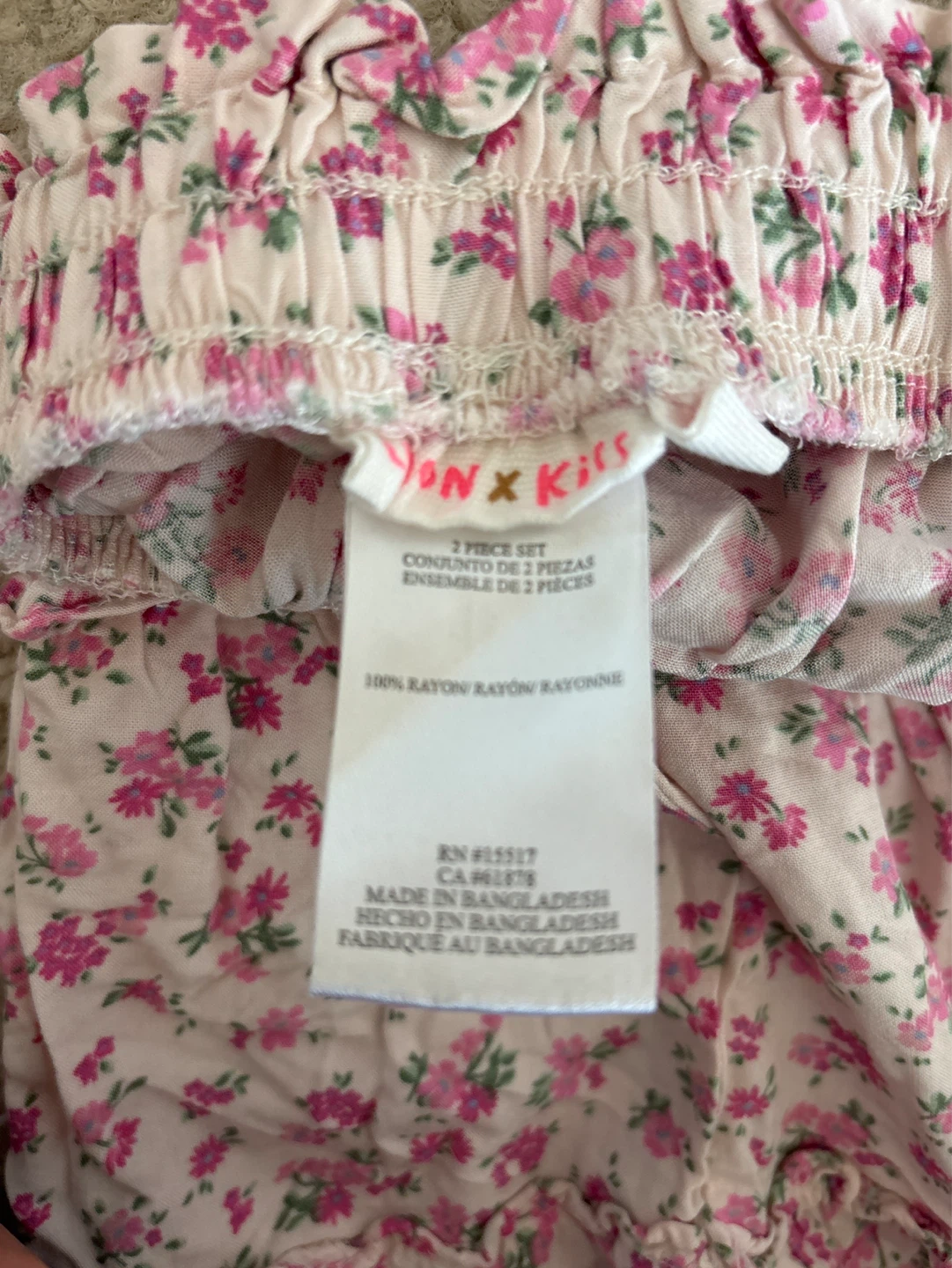 Kids Lemon Kiss 2 Piece Set - Pink Floral Rayon - photo 3