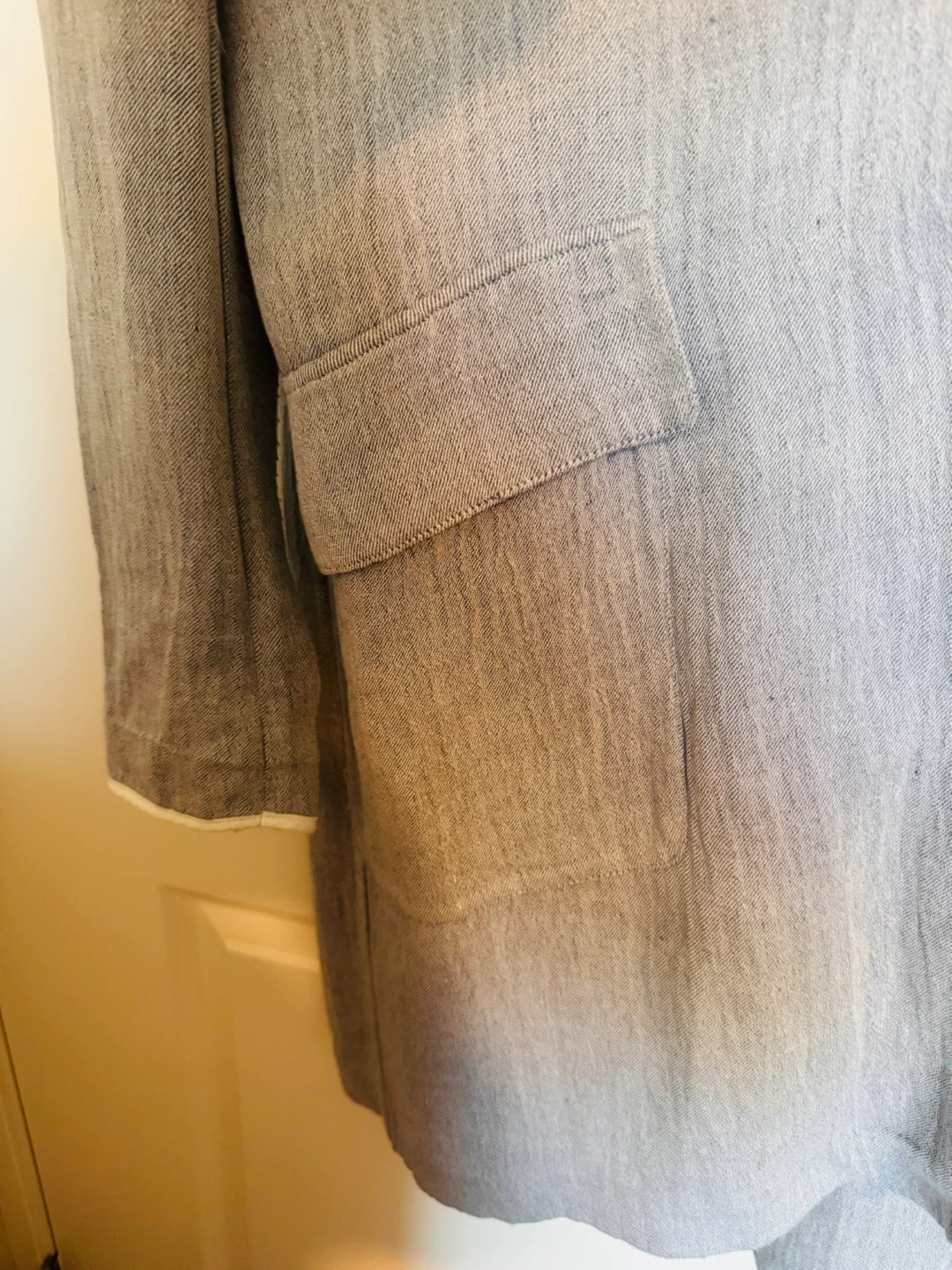 Zara light blue Linen Blend Blazer Coat Size S - photo 2