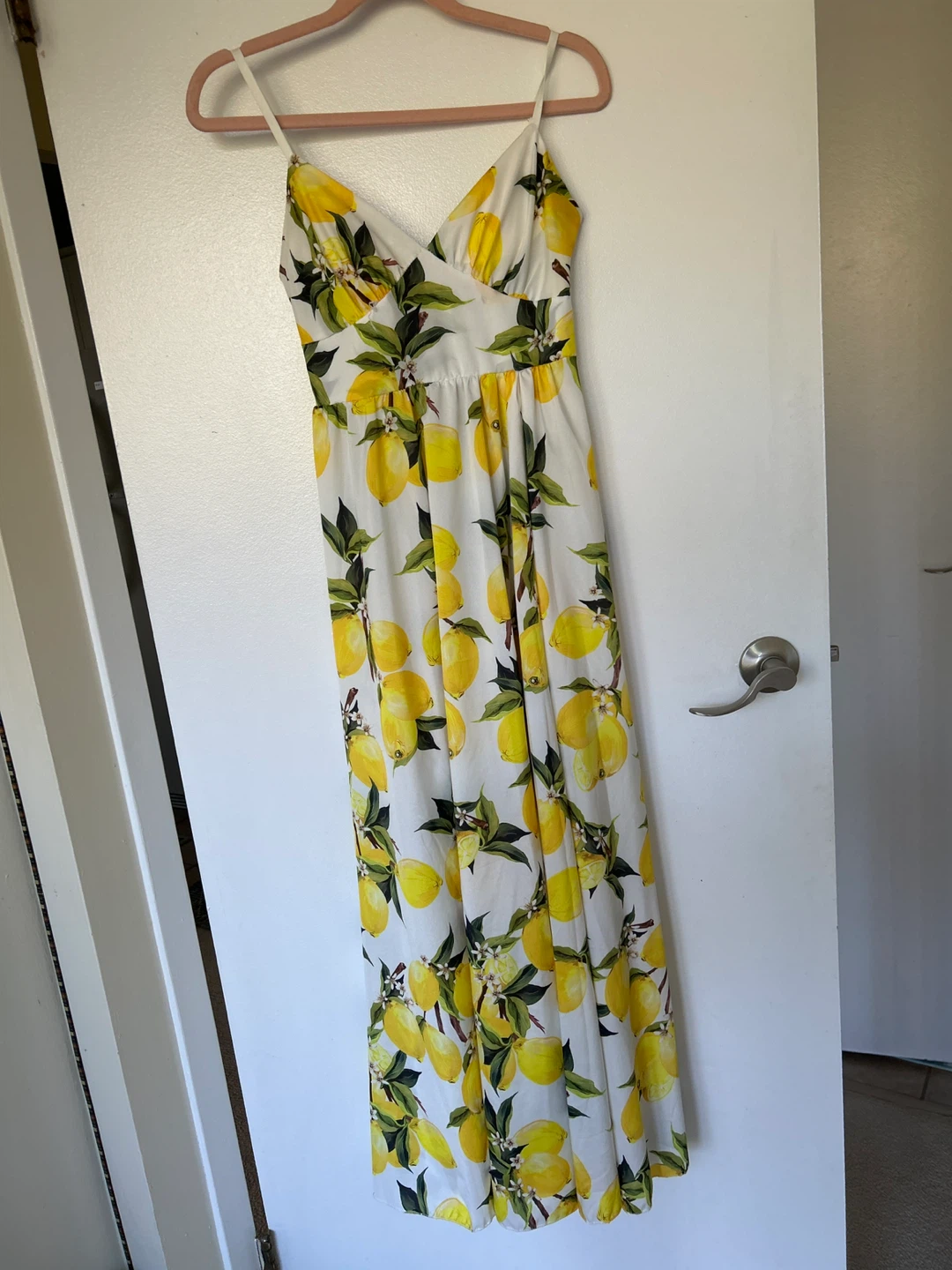 Lemon Print Maxi Dress