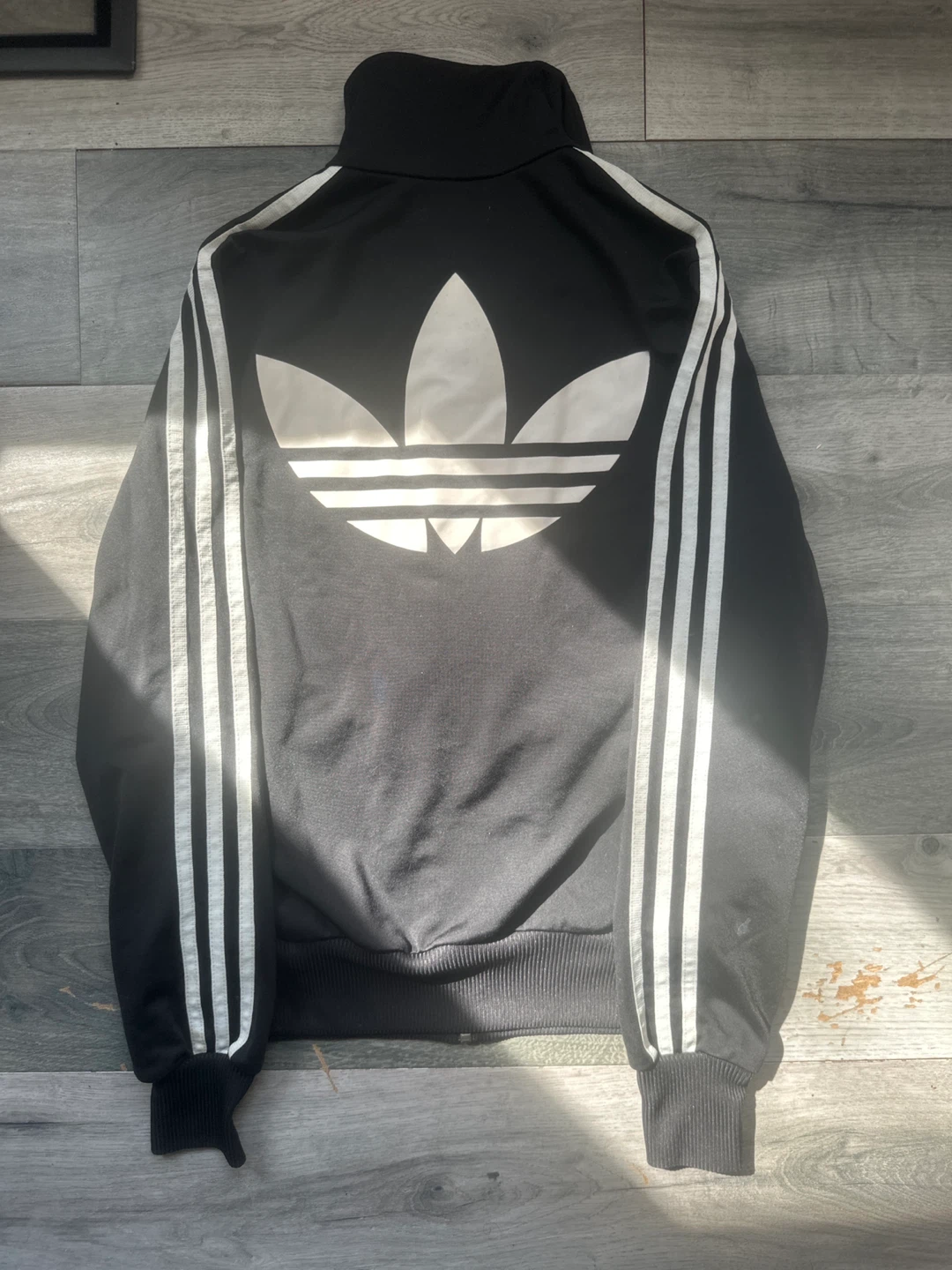 Adidas Track Jacket Black White Trefoil Logo - photo 2
