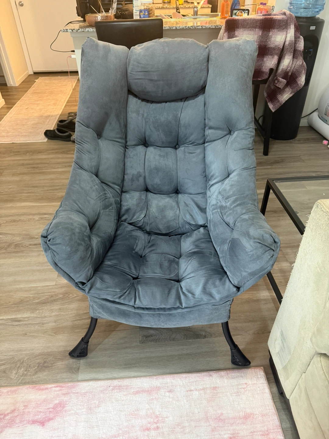 Plush Grey Lazy Chair