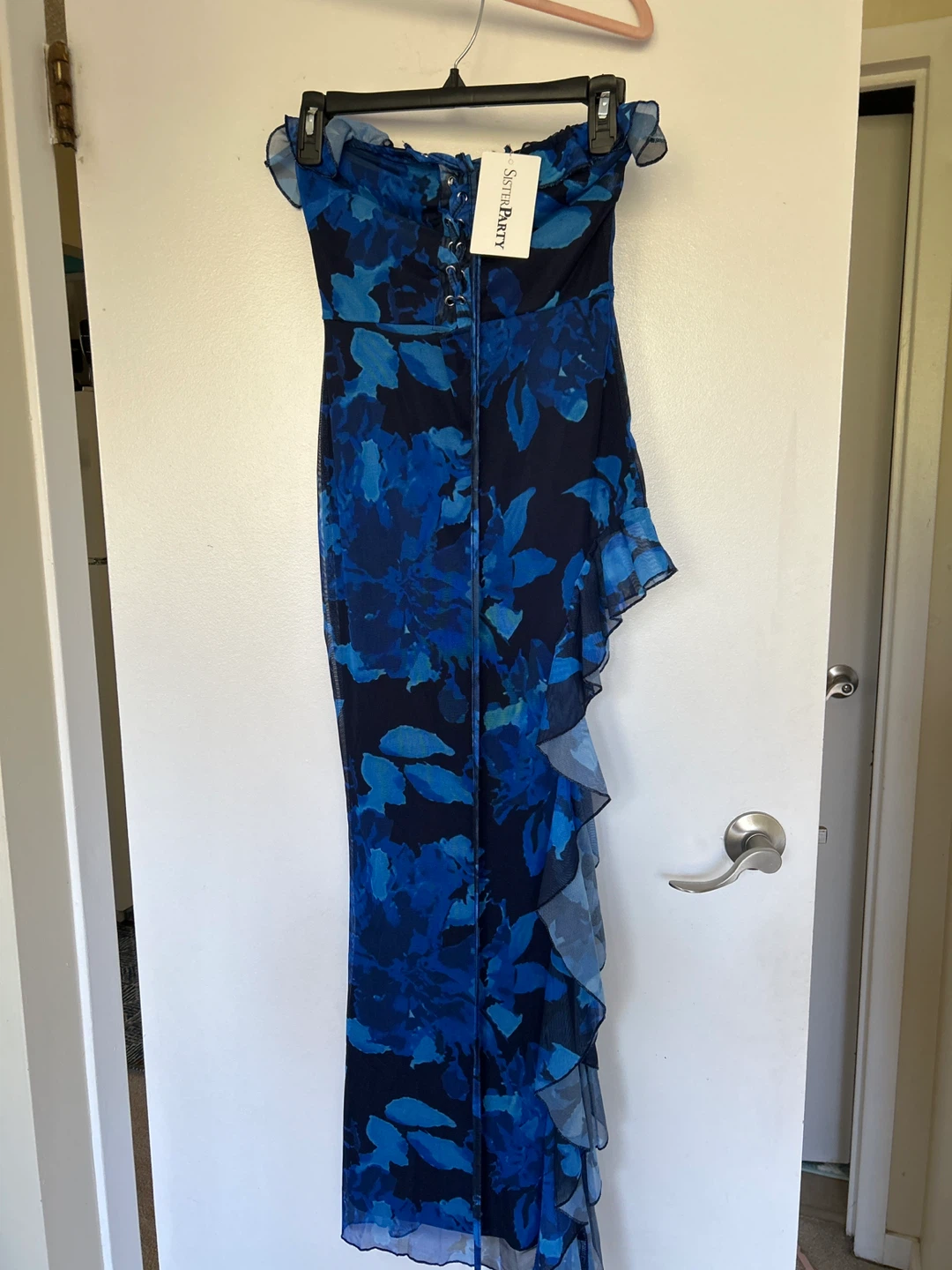 Sister Jane Blue Floral Strapless Maxi Dress - photo 4