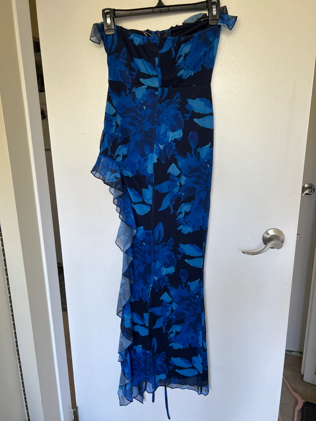Sister Jane Blue Floral Strapless Maxi Dress