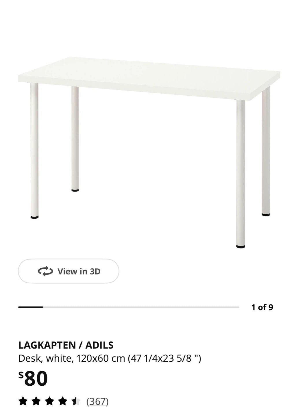 IKEA LAGKAPTEN / ADILS Desk, White
