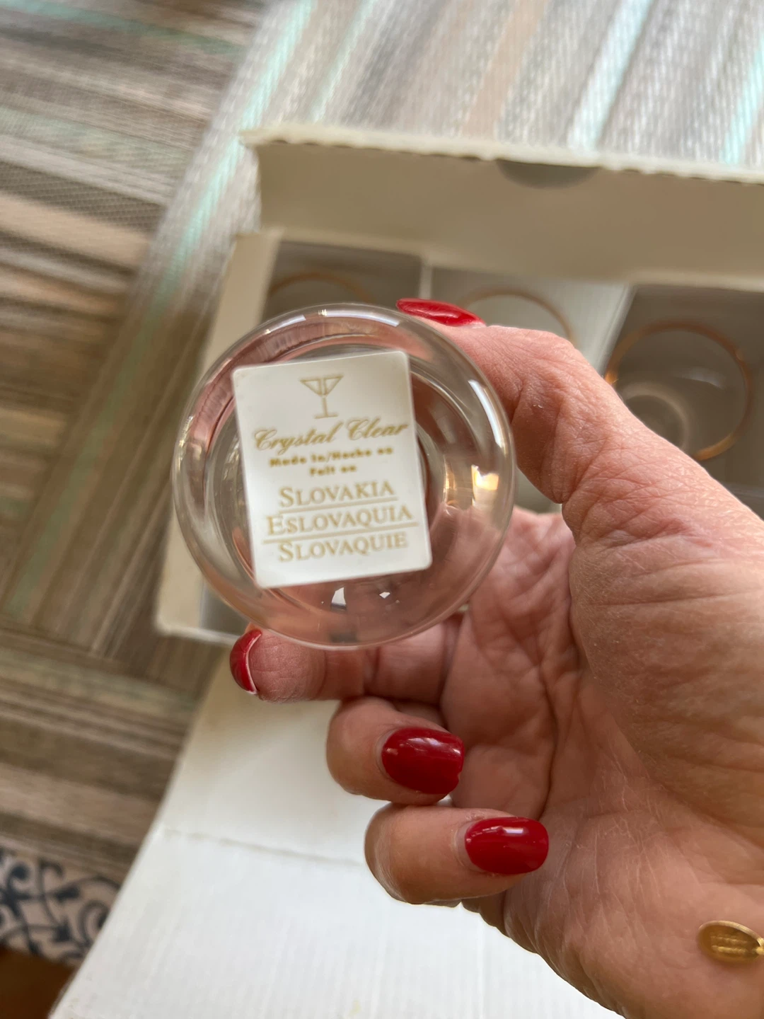 Crystal Clear Shot Glasses with Gold Rim - Set of 6 - photo 2