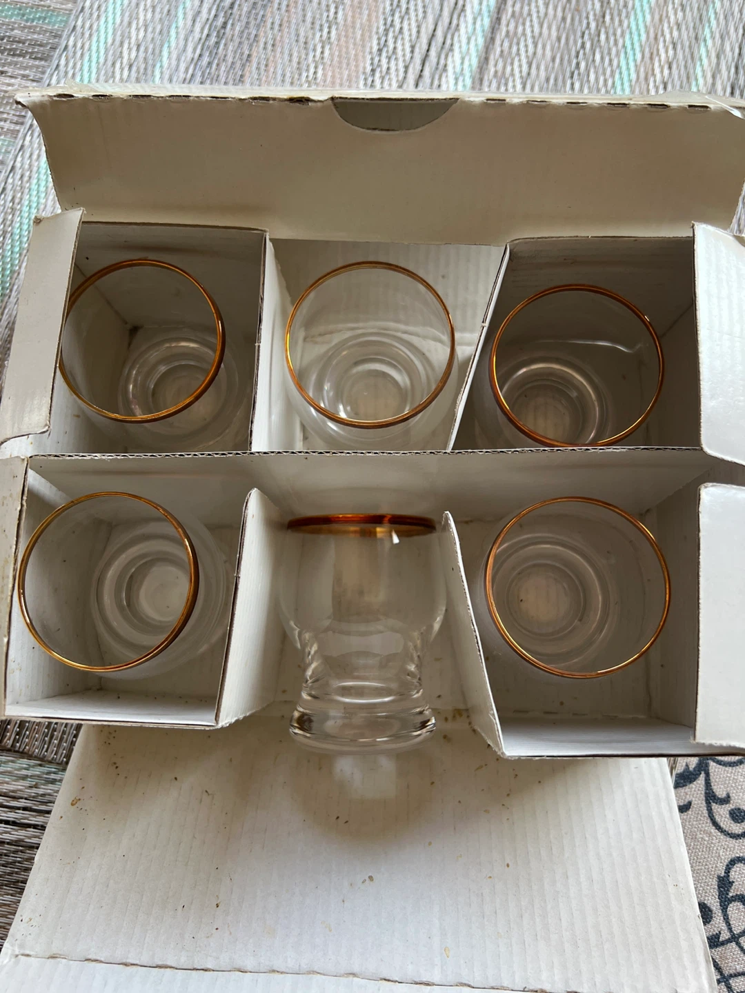 Crystal Clear Shot Glasses with Gold Rim - Set of 6 - photo 3