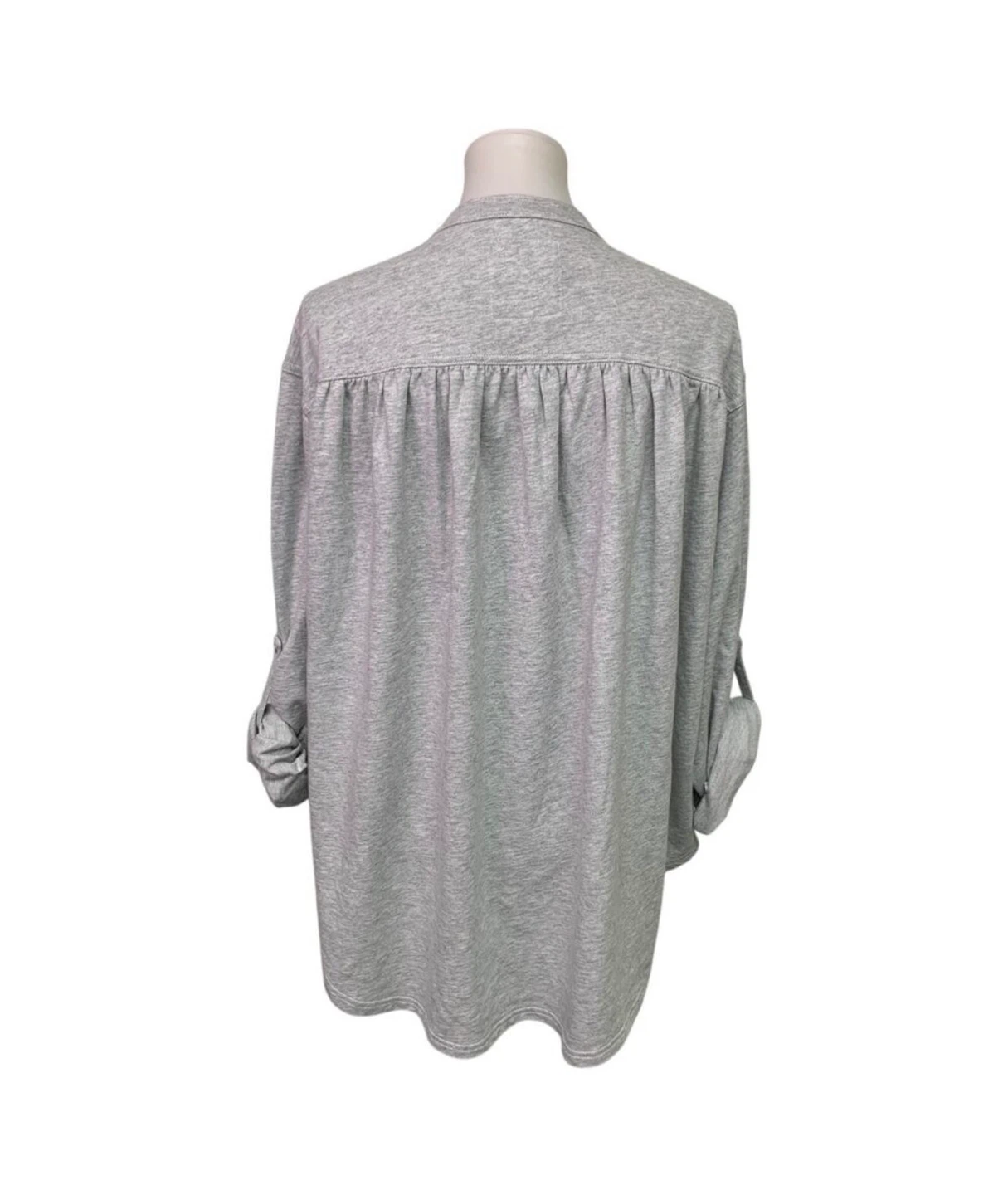 Aerie Grey Button-Up Shirt - Medium - photo 3