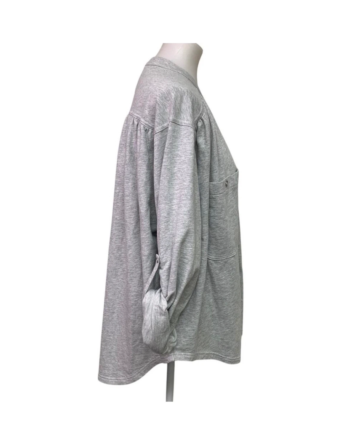Aerie Grey Button-Up Shirt - Medium - photo 2