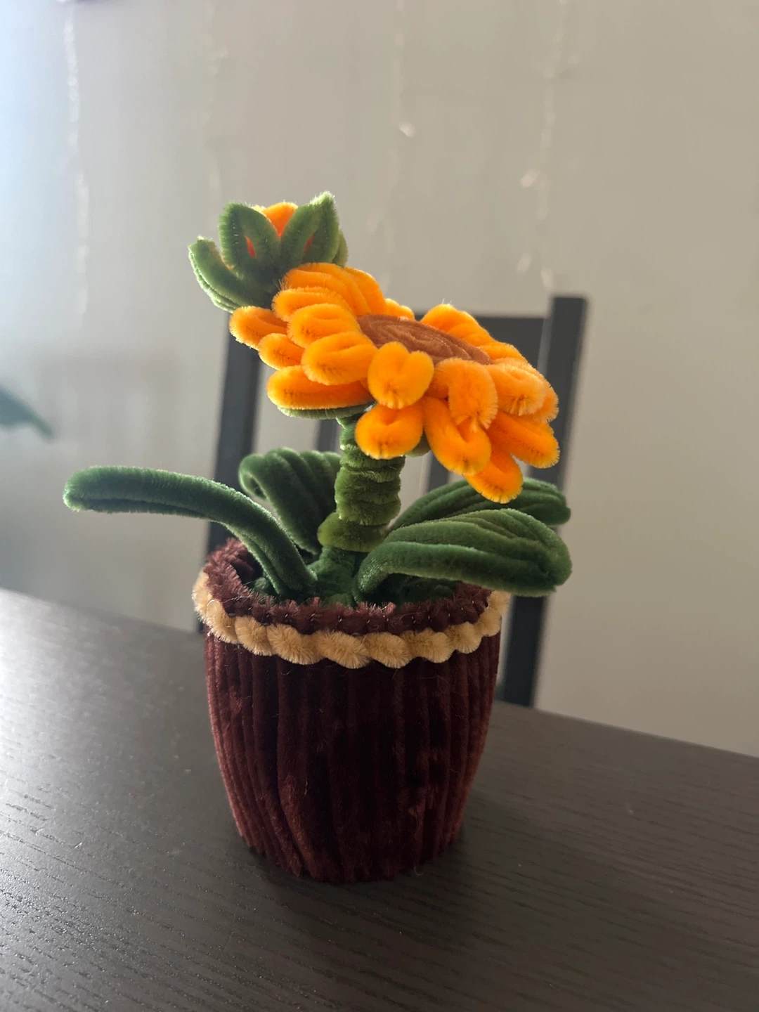 Mother’s Day gift - Orange Sunflower Pipe Cleaner Flower - photo 3