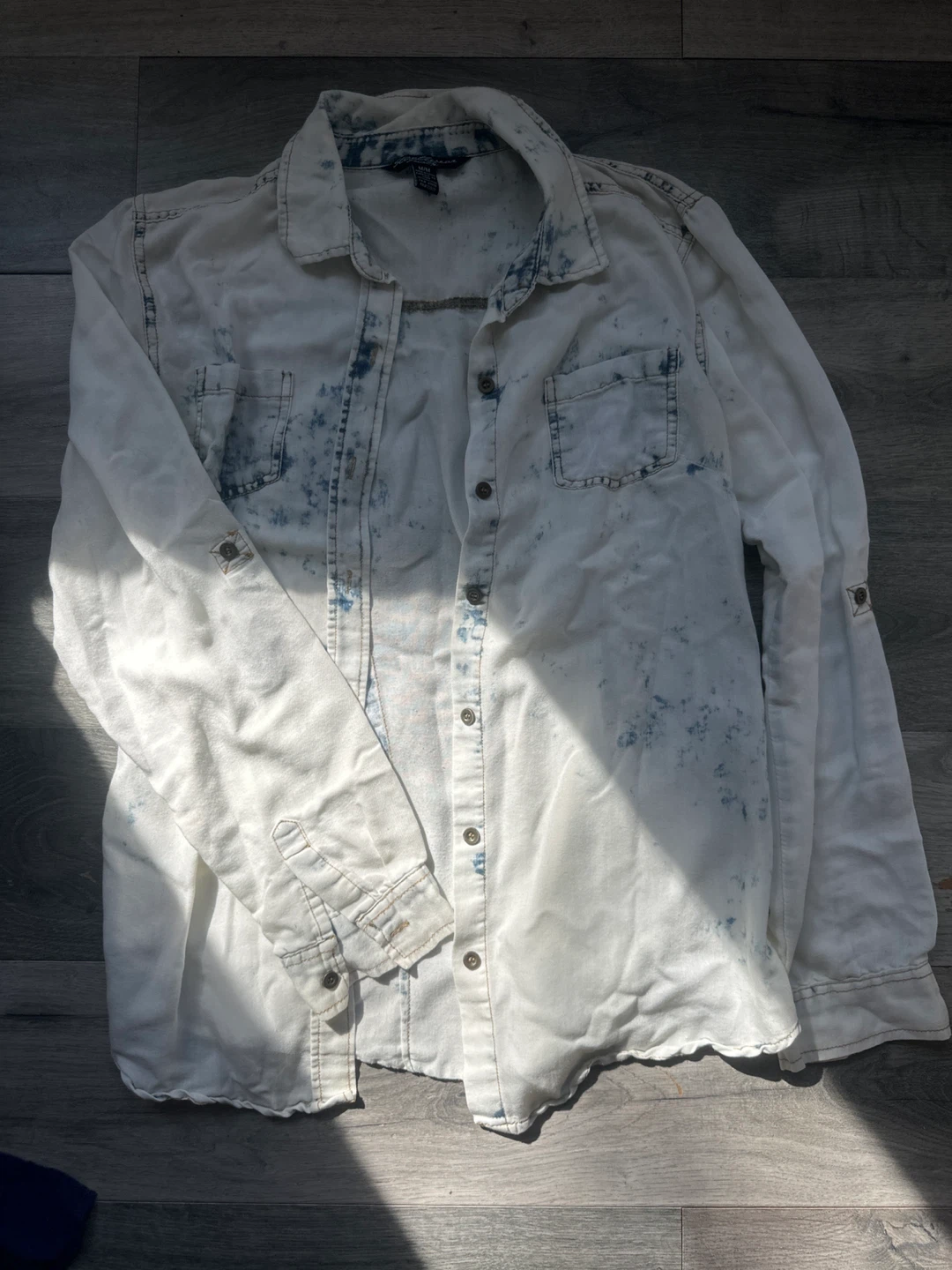 White Washed Denim Button-Up Shirt