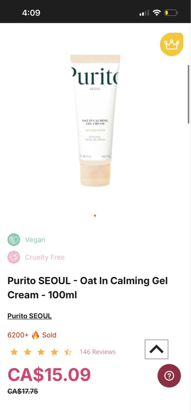 New Purito Oat In Calming Gel Cream - 100ml - photo 3