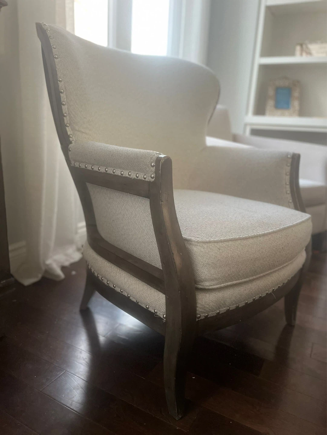Upholstered Accent Chair with Stud Detailing - photo 2