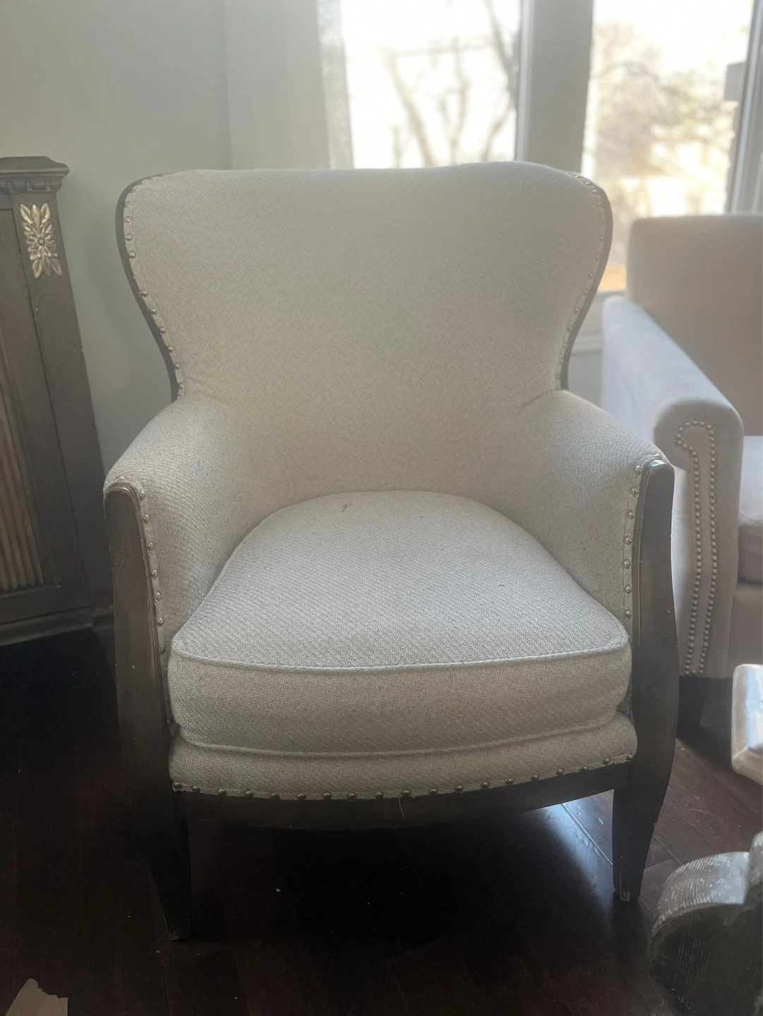 Upholstered Accent Chair with Stud Detailing