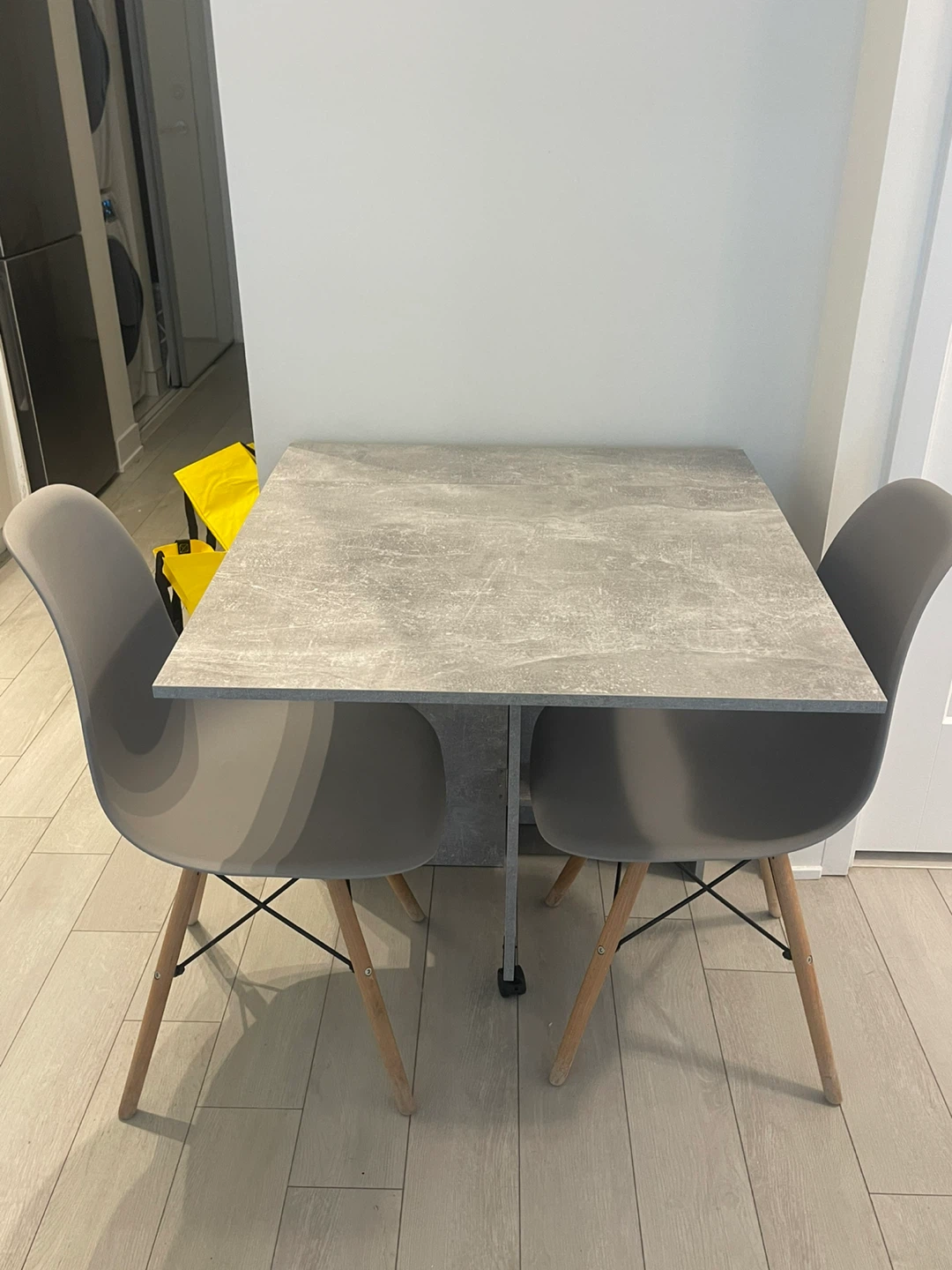Foldable Dining Table with Shelves