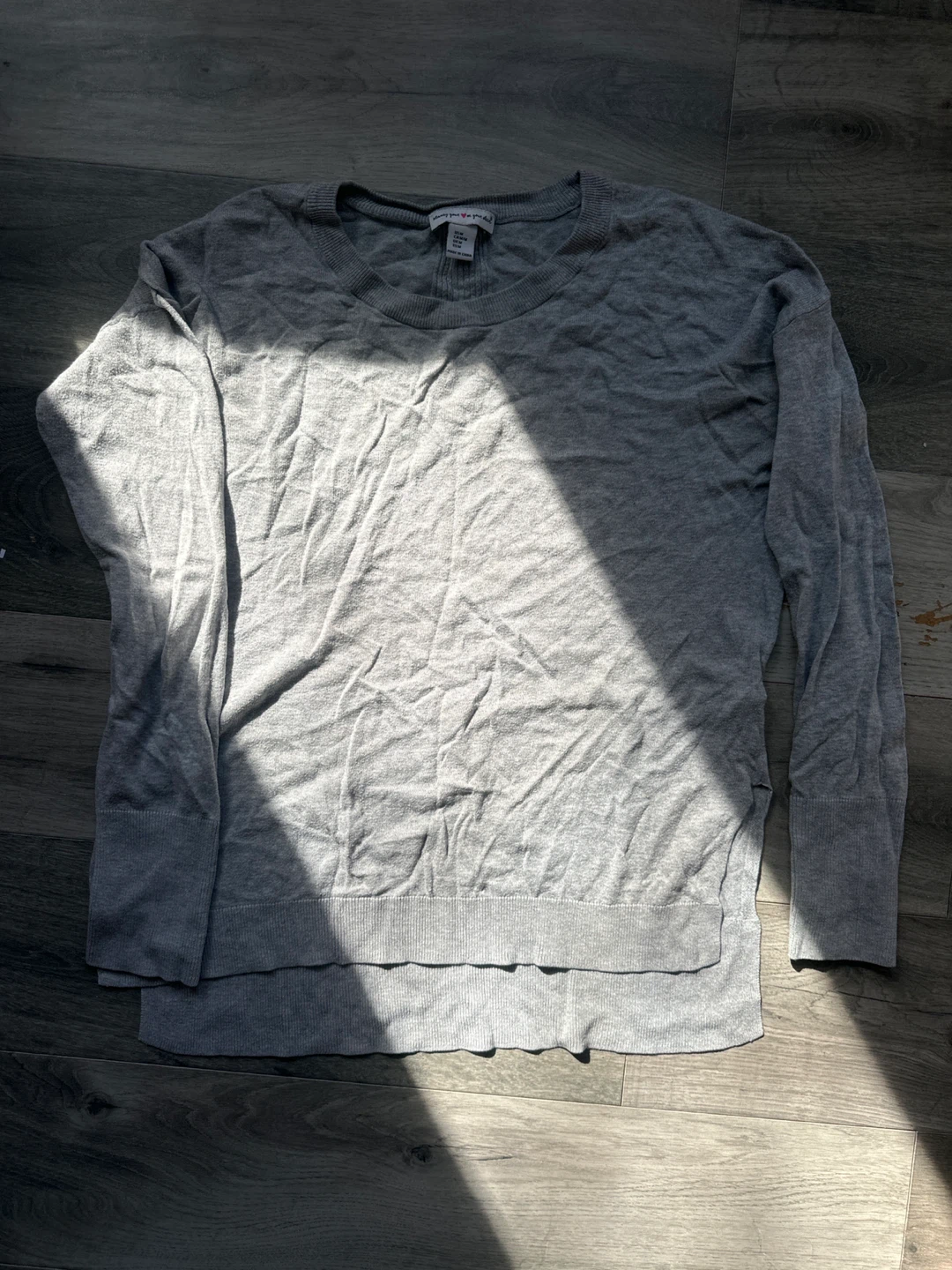 Gray Crewneck Long Sleeve Sweater