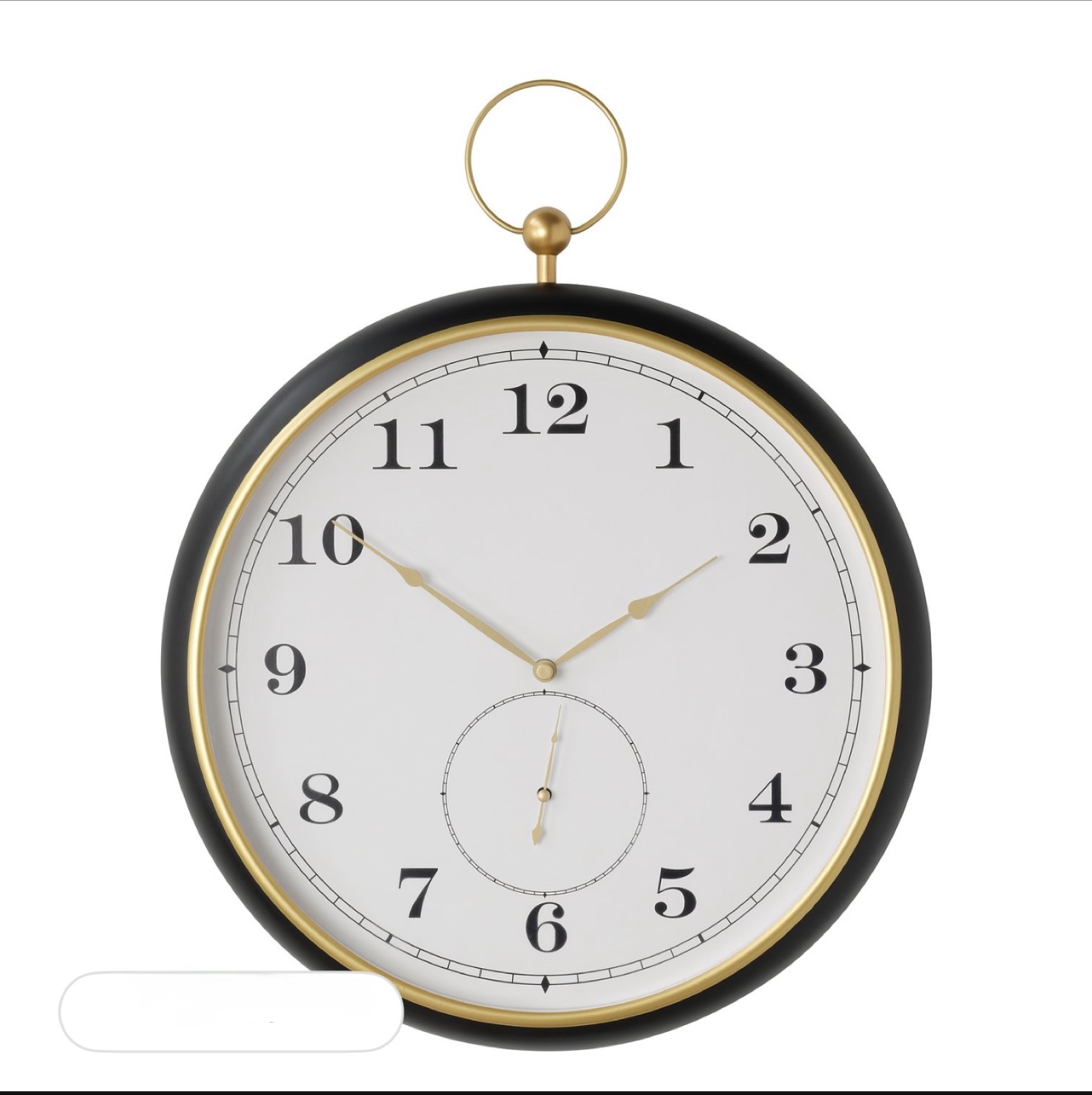 Round Wall Clock with Gold Accent